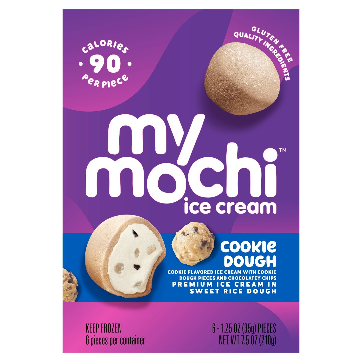 My Mochi Cookie Dough Ice Cream, 1.25 oz, 6 count - The Fresh Grocer