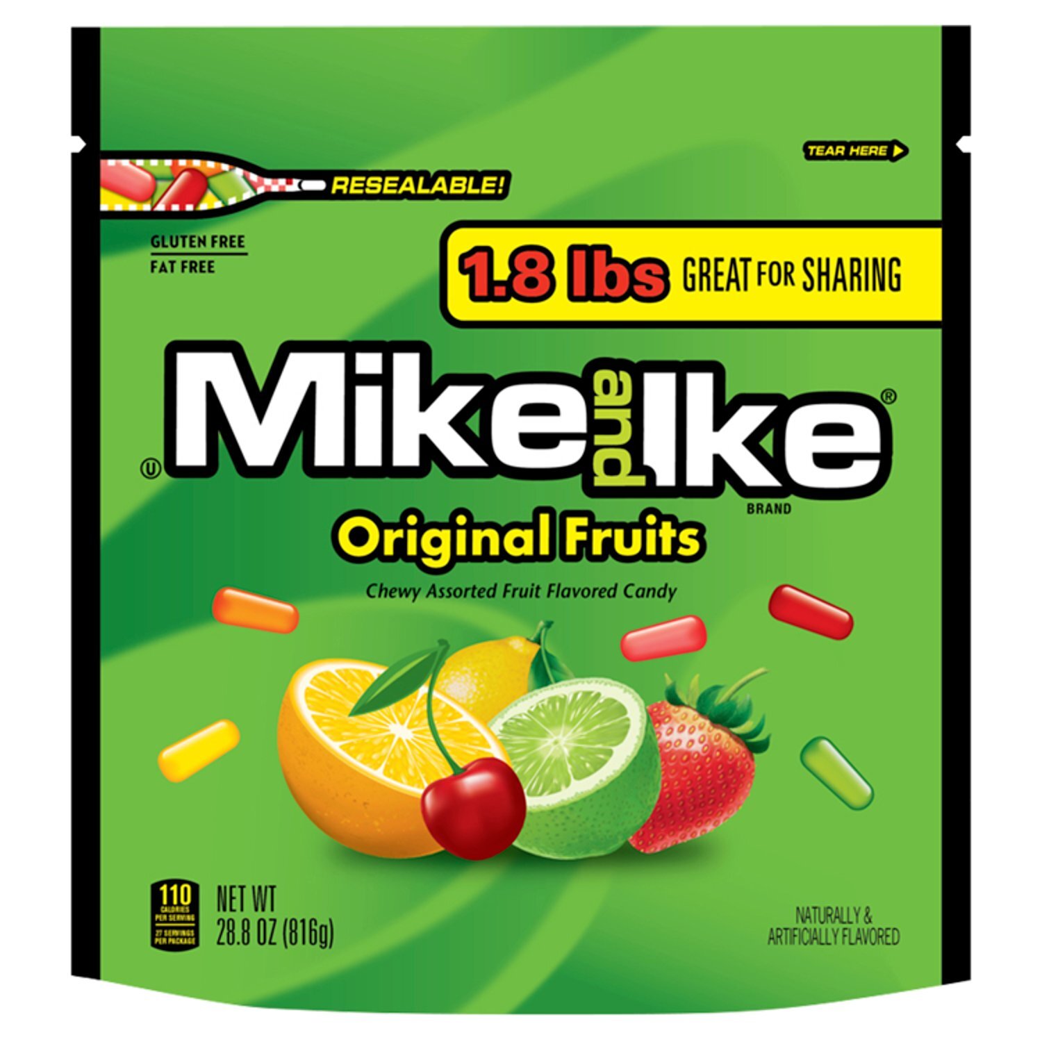 Mike and Ike Original Fruits Chewy Assorted Fruit Flavored Candy