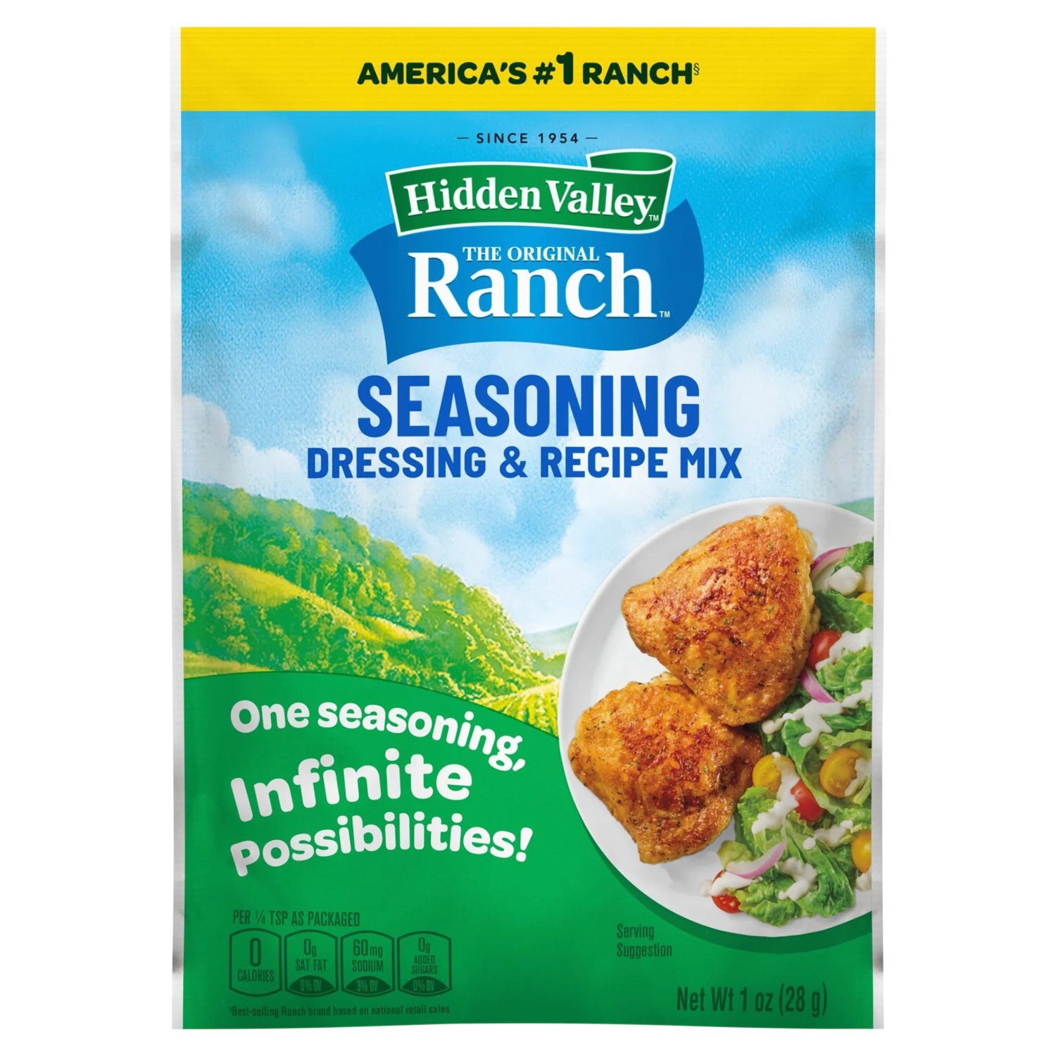 what are the seasonings in ranch dressing Hidden Valley Original Seasoning, and Recipe Mix, 1 Ounce Each, 4 Count Hidden Valley The Original Ranch