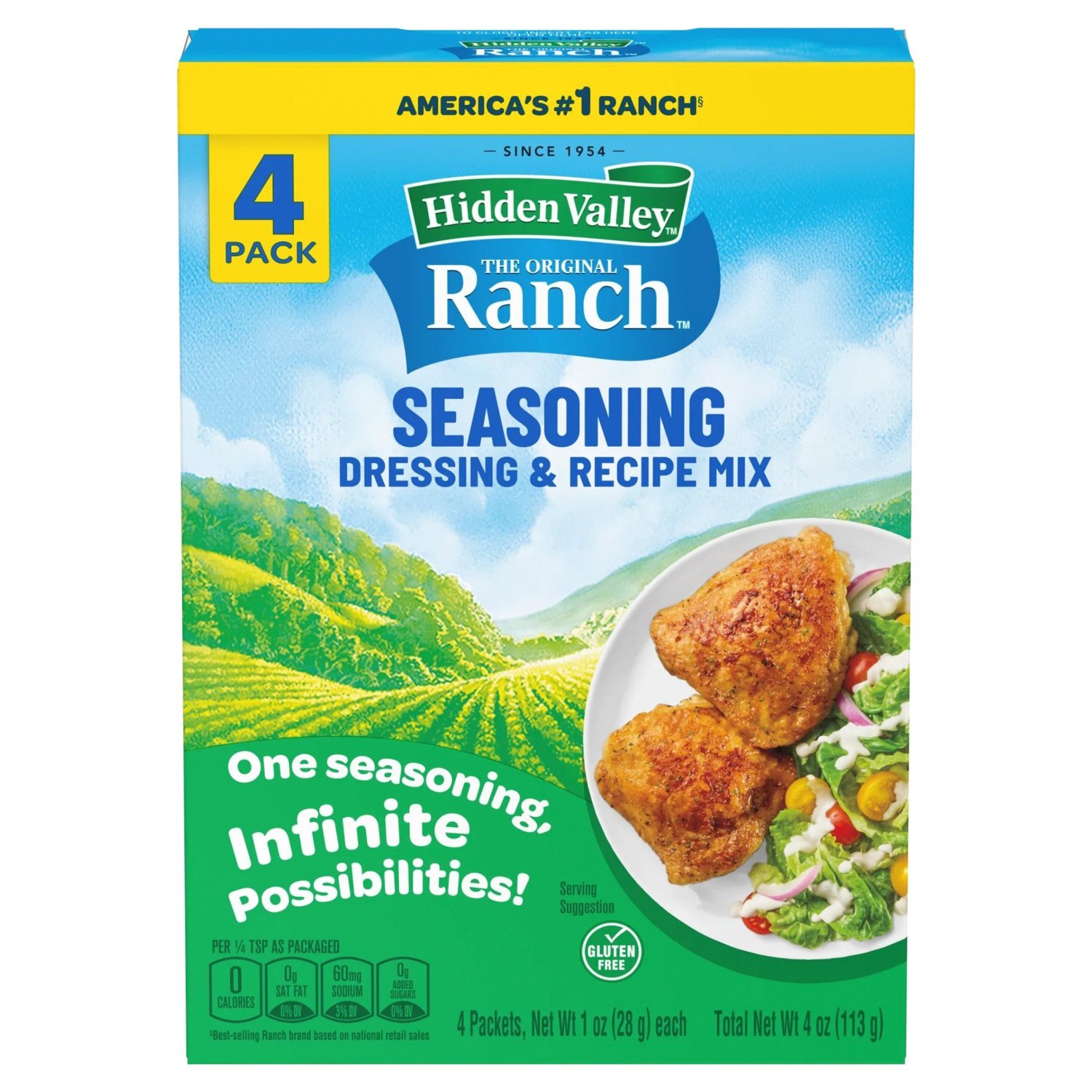 hidden valley ranch dressing mix recipe The Original Seasoning & Mix, 1 oz, 4 count Taglia:2 Playwear Wish Bone Light Sweet Buttermilk