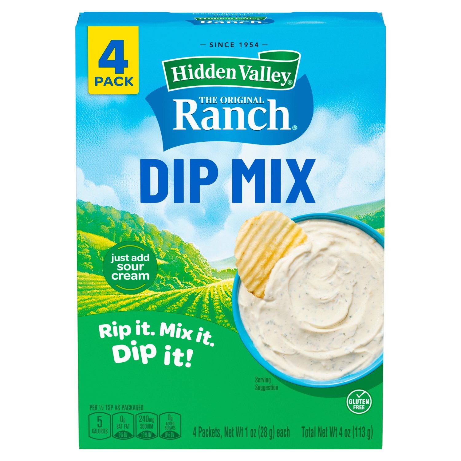 Hidden Valley The Original Ranch Dip Mix, 1 oz, 4 count - Fairway