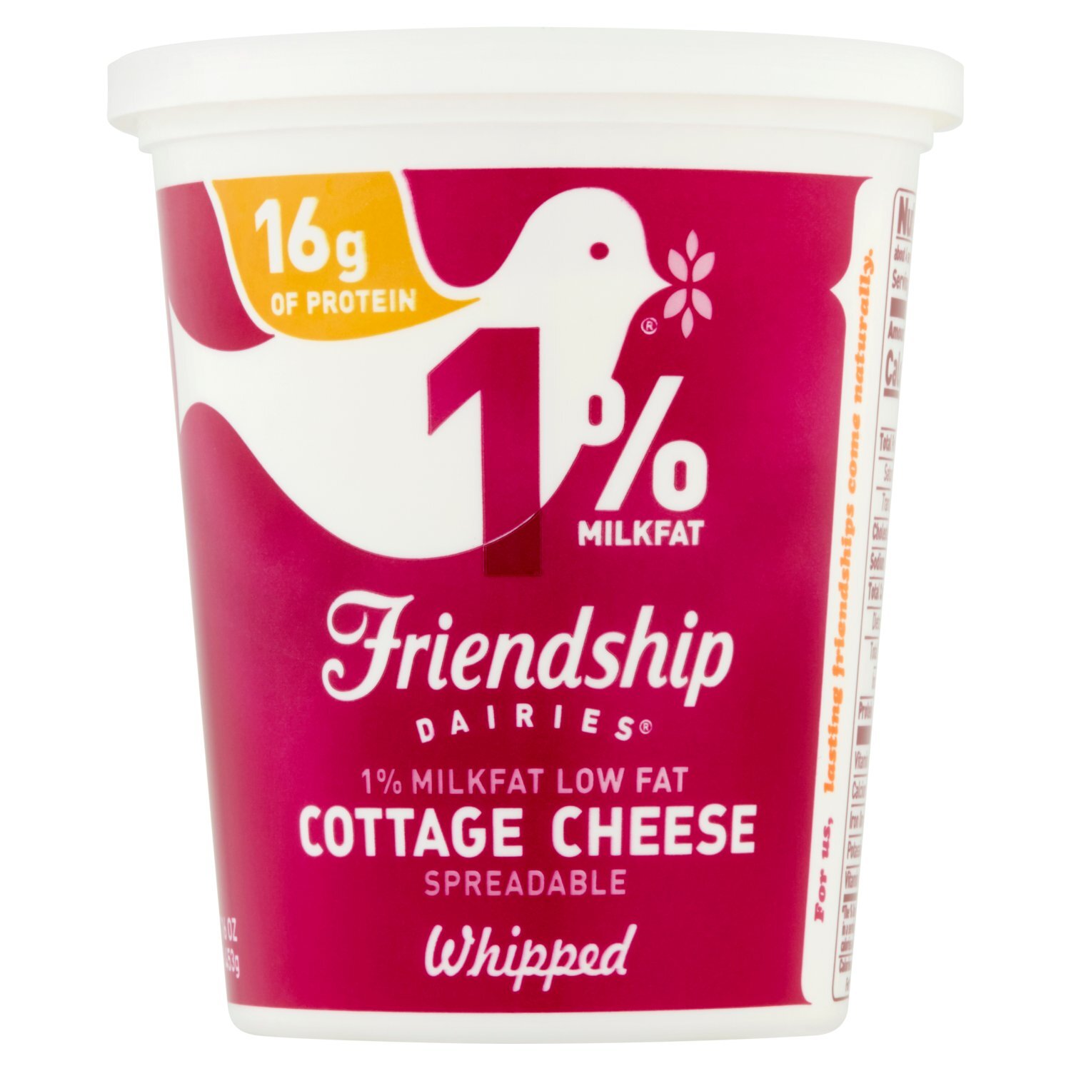 Friendship Dairies 1% Milkfat Low Fat Whipped Spreadable Cottage Cheese, 16  oz - Fairway