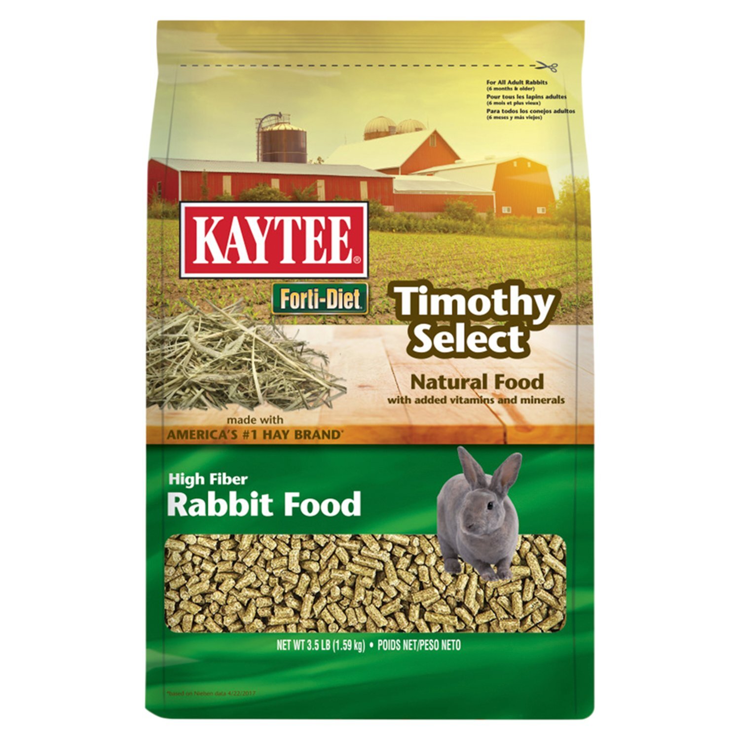 Kaytee Forti-Diet Timothy Select Rabbit Food, 3.5 lb Image 1 of 9
