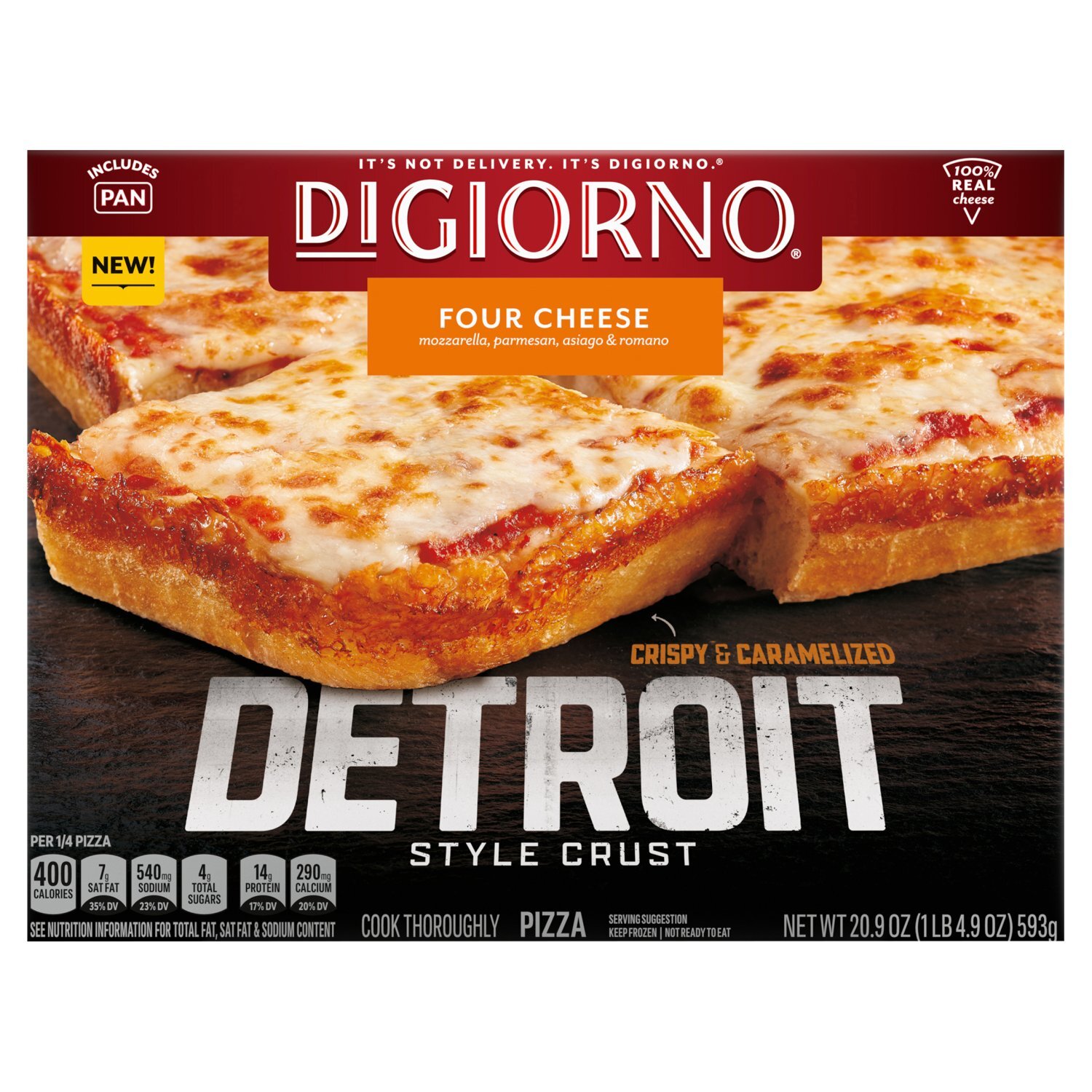 DiGiorno Four Cheese Detroit Style Crust Pizza, 20.9 oz - The