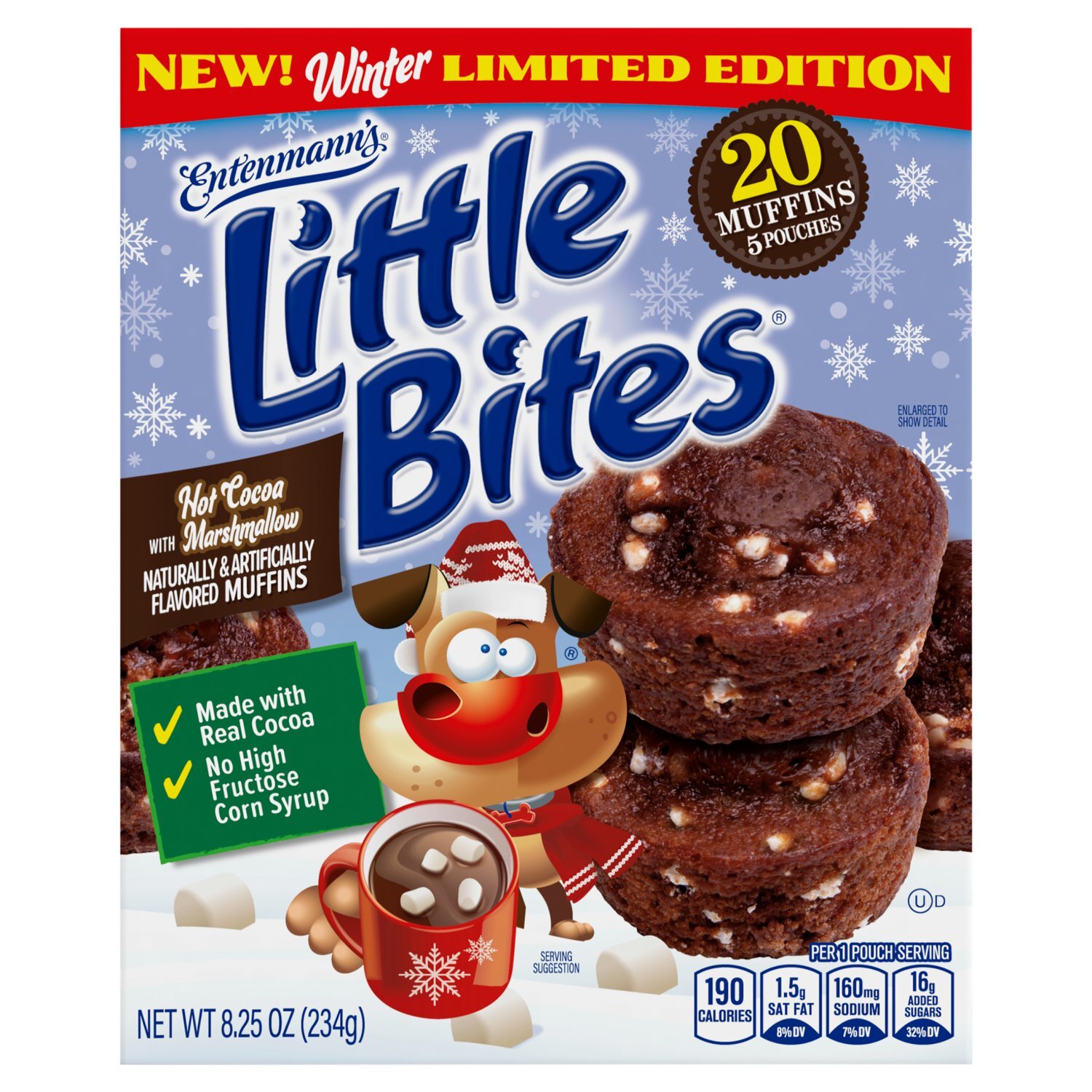 Entenmann's Little Bites Hot Cocoa with Marshmallow Muffins Winter Limited Edition, count 20,8.25 oz Image 1 of 6