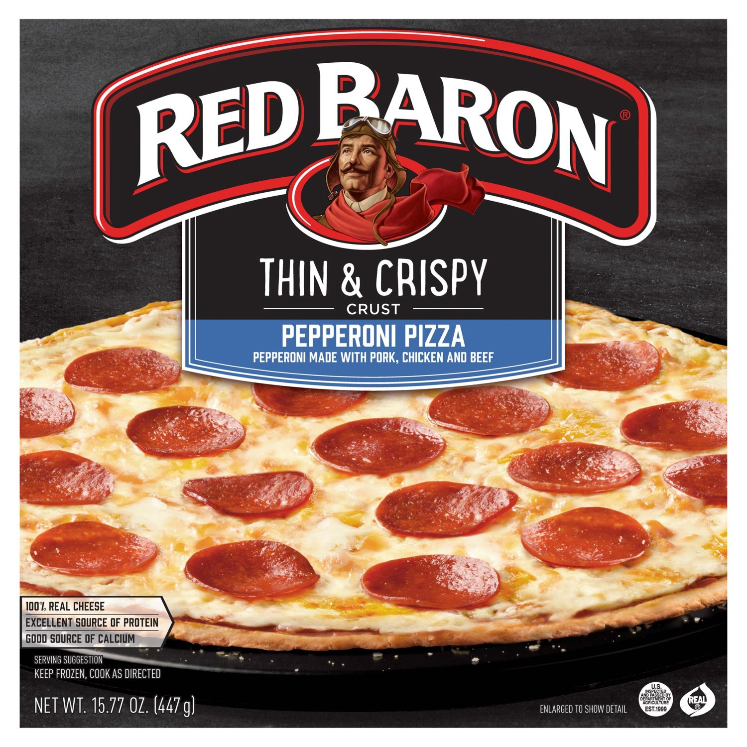 Red Baron Thin & Crispy Crust Pepperoni Pizza, 15.77 oz - The