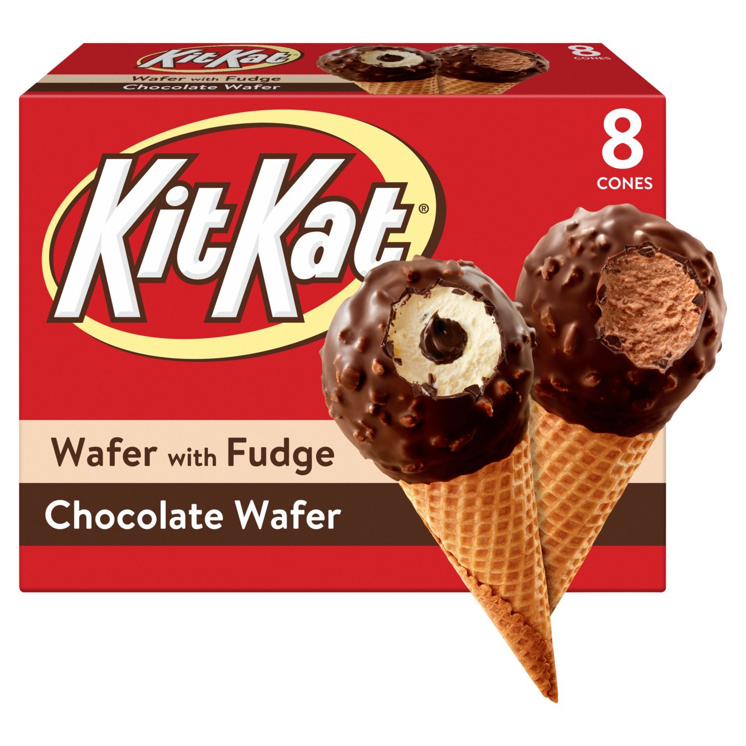 KitKat Frozen Dairy Dessert Cones, 8 count, 36.8 fl oz - The Fresh