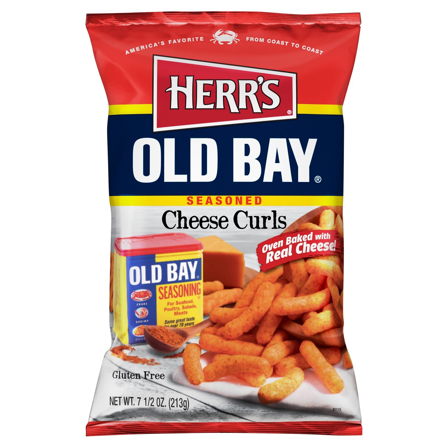 Herr's Old Bay Seasoned Cheese Curls, 7 1/2 oz Image 1 of 6
