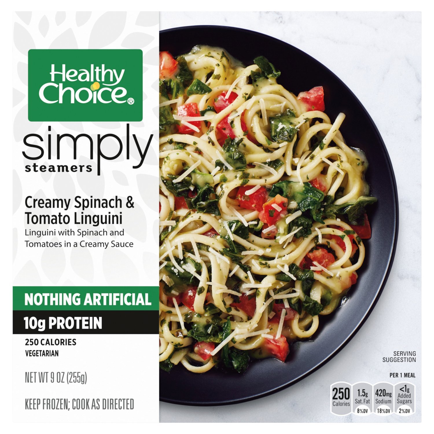 Healthy Choice Simply Steamers Creamy Spinach & Tomato Linguini, 9 oz Image 1 of 10