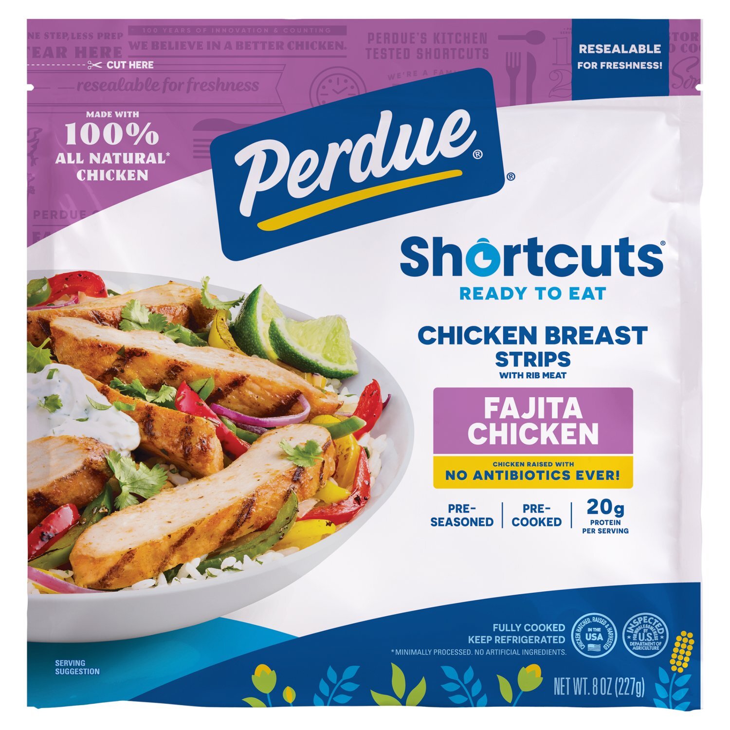 Perdue Shortcuts Fajita Chicken Breast Strips with Rib Meat, 8 oz Image 1 of 5