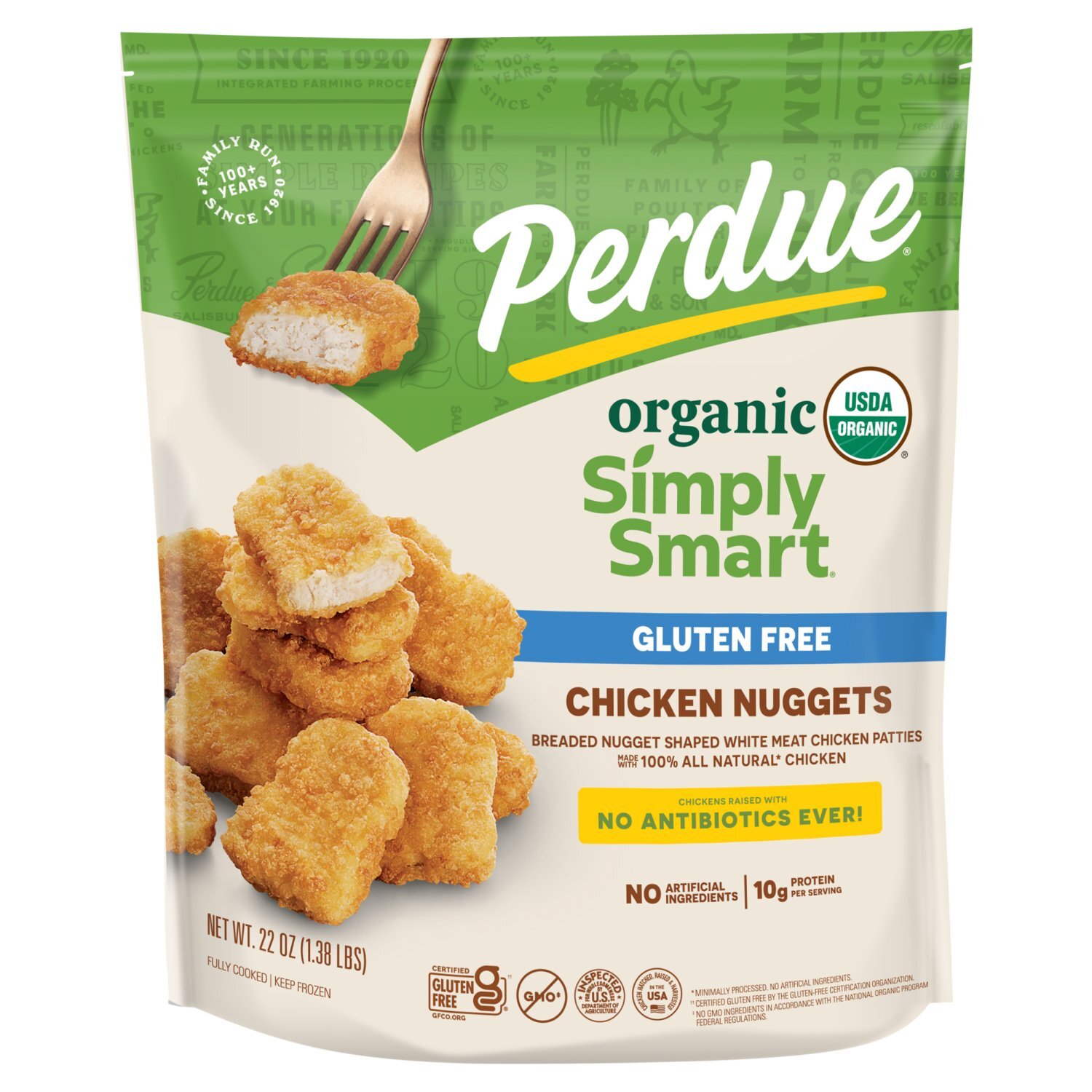Perdue Simply Smart Organics Gluten Free Chicken Nuggets, 22 oz Image 1 of 4