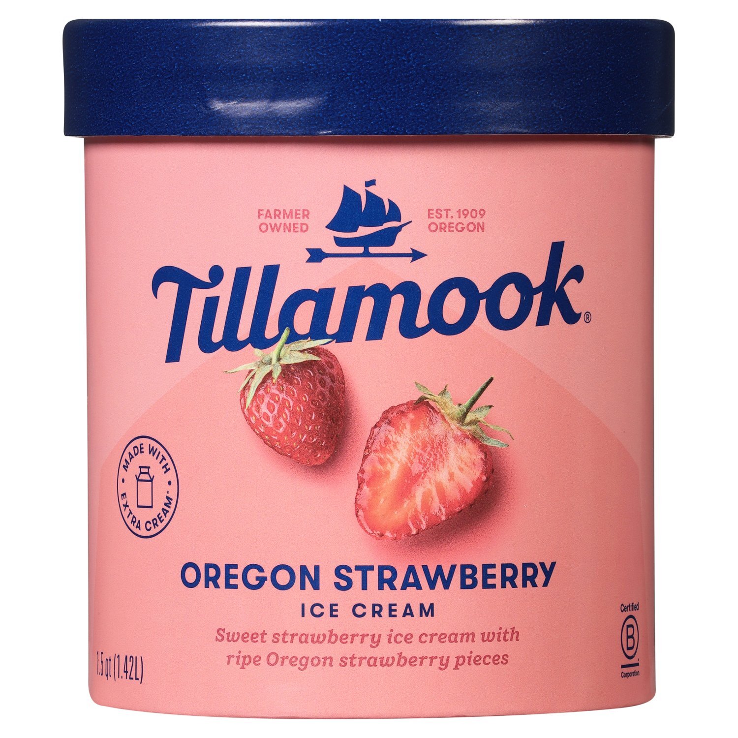 Tillamook Oregon Strawberry Ice Cream, 1.5 qt - Price Rite