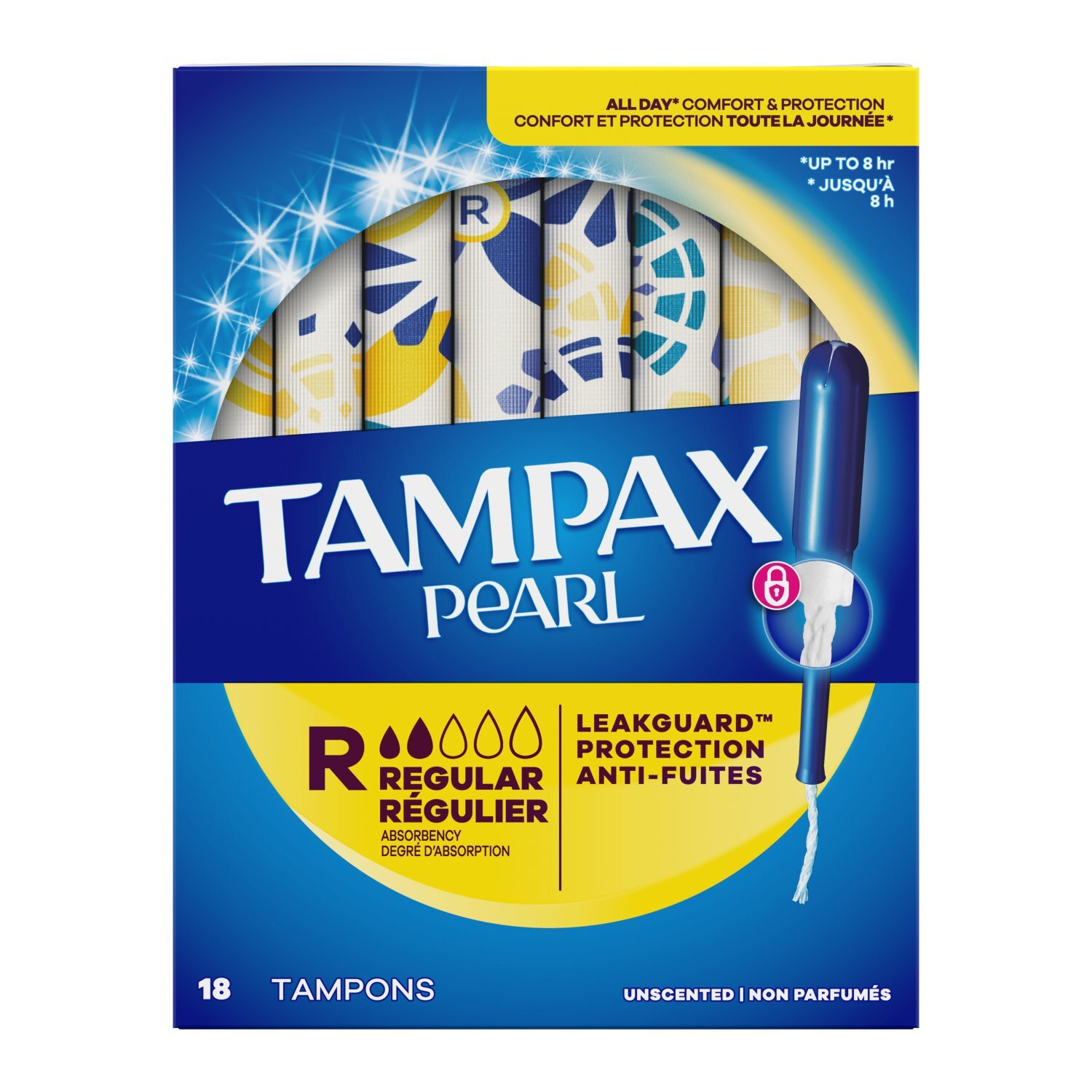 Tampax Pearl Tampons, with LeakGuard Braid, Regular Absorbency