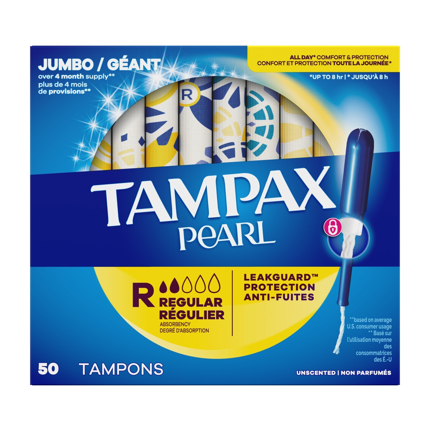 Tampax Pearl Tampons with LeakGuard Braid, Regular, 50 Ct - ShopRite