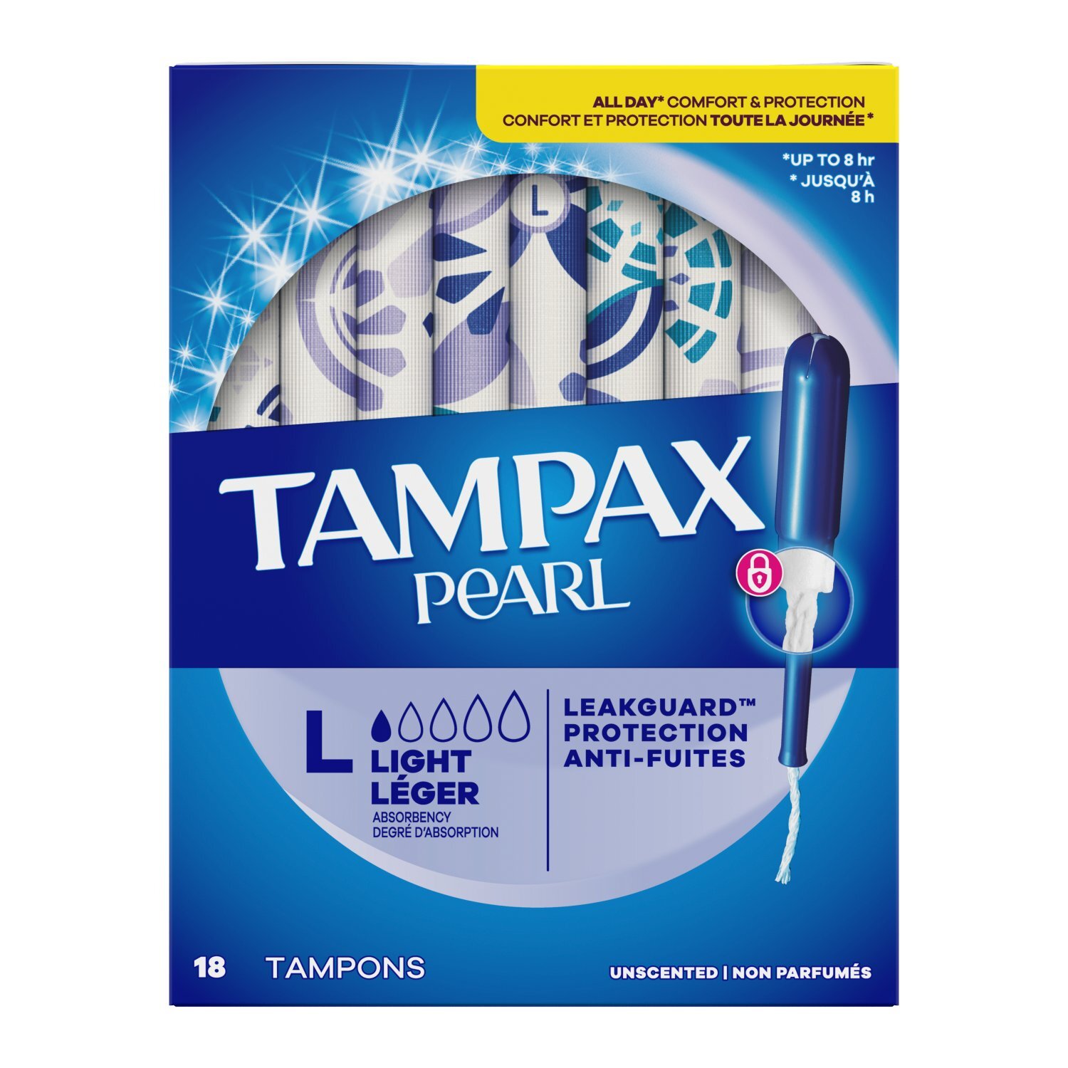 Tampax Pearl Tampons, with LeakGuard Braid, Light Absorbency