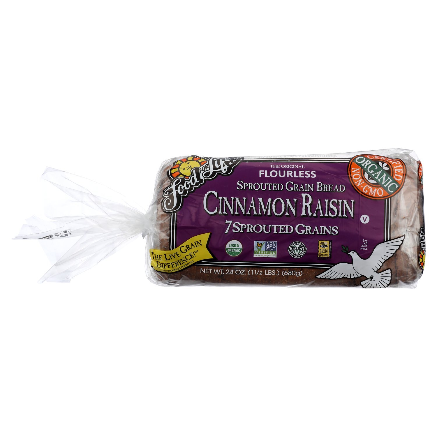 Food For Life Cinnamon Raisin The Original Flourless 7 Sprouted Grain Bread, 24 oz Image 1 of 6