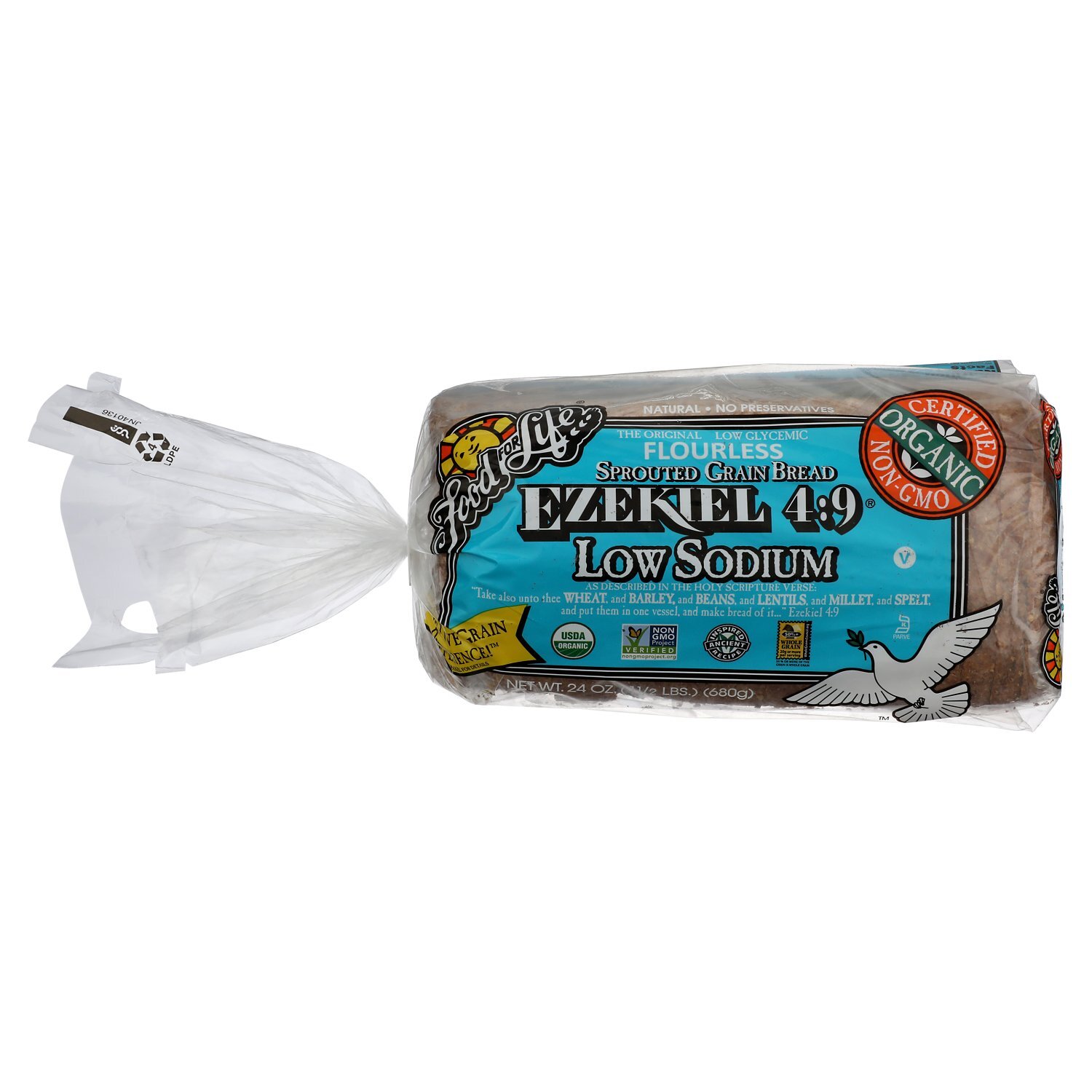 Food For Life Ezekiel 4:9 Low Sodium Flourless Sprouted Grain Bread, 24 oz Image 1 of 8