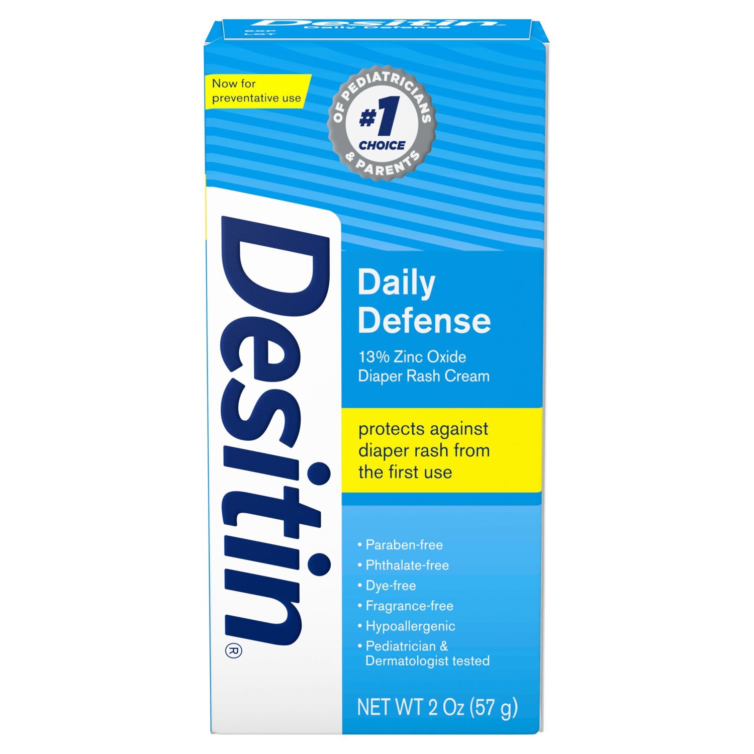 Desitin Daily Defense 13% Zinc Oxide Diaper Rash Cream, 2 oz Image 1 of 8