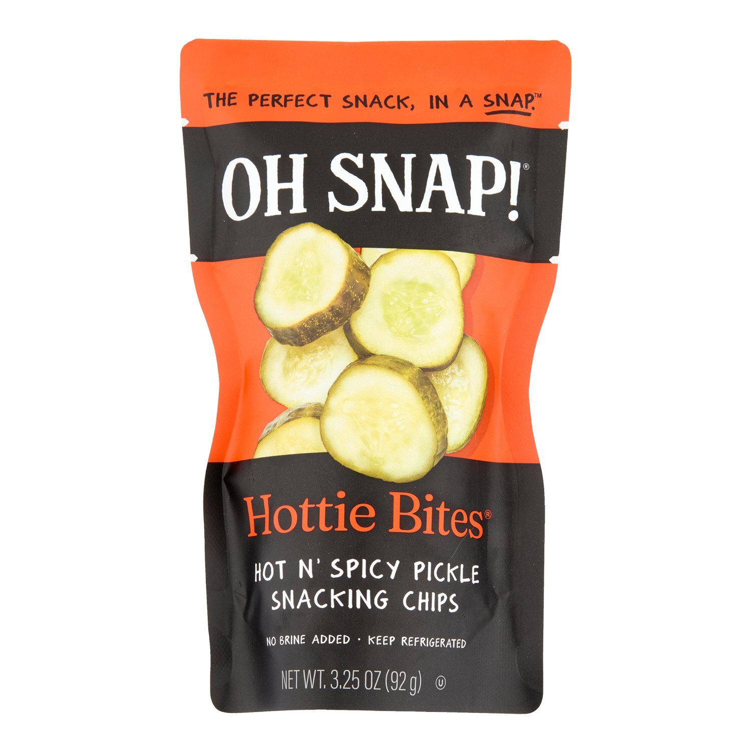 OH SNAP! Hottie Bites Hot n' Spicy Pickle Snacking Chips, 3.25 oz