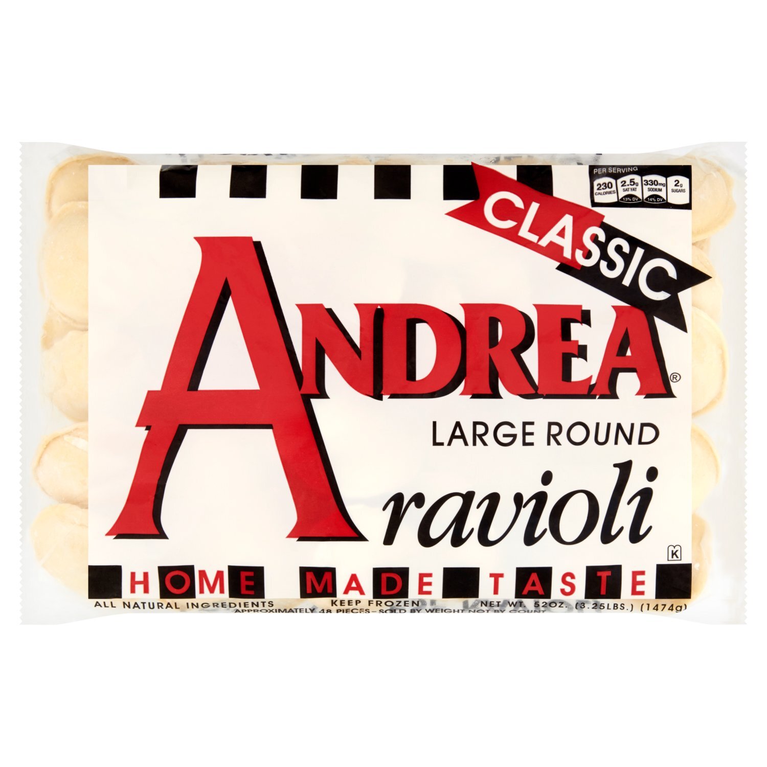 Andrea Classic Large Round Cheese Ravioli, 52 oz Image 1 of 5