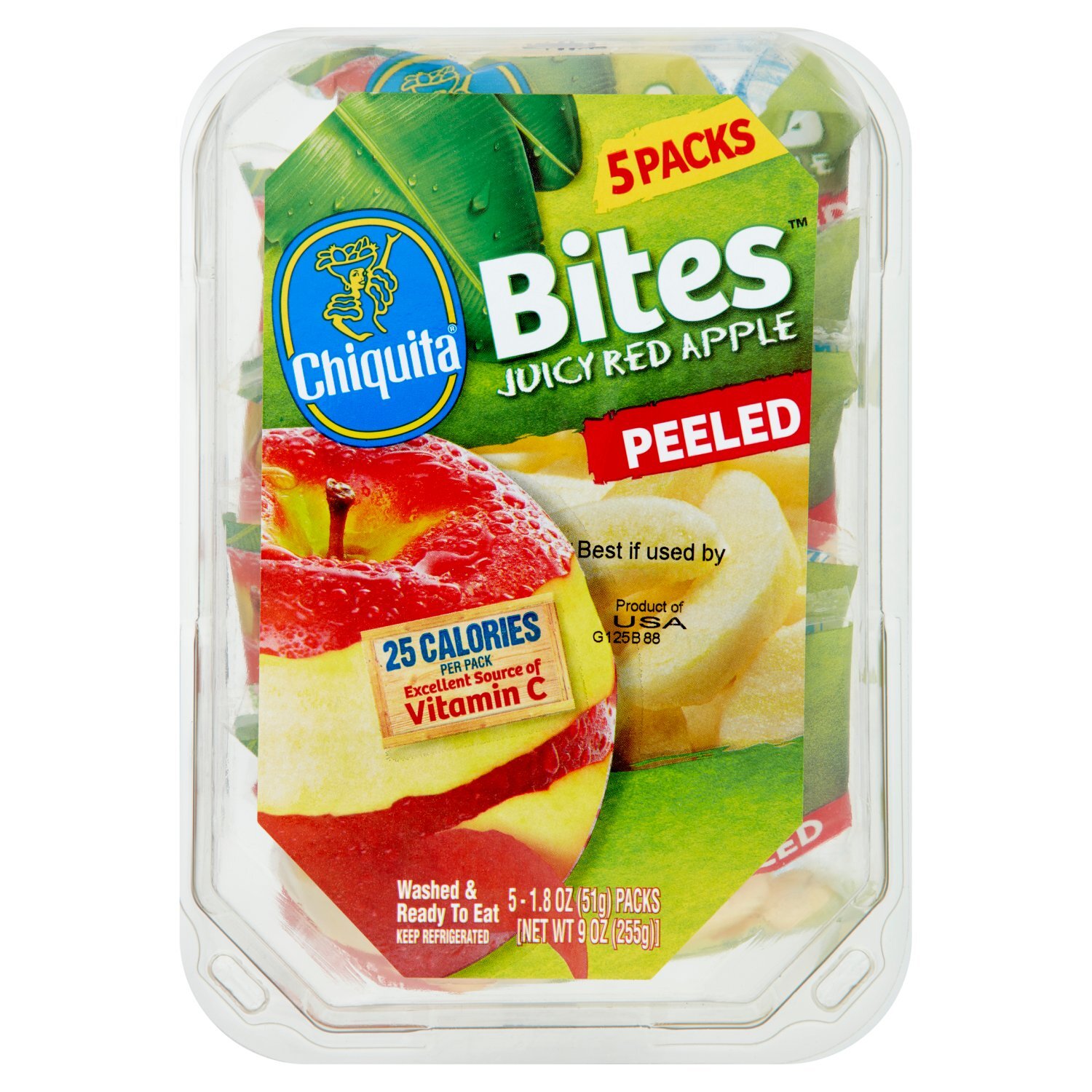 Chiquita Bites Peeled Juicy Red Apple, 1.8 oz, 5 count Image 1 of 5