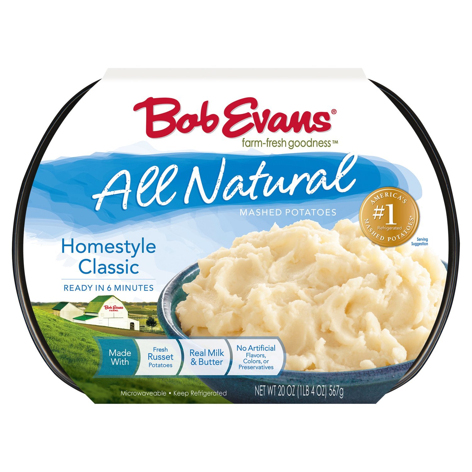 Bob Evans All Natural Homestyle Classic Mashed Potatoes, 20 oz Image 1 of 3