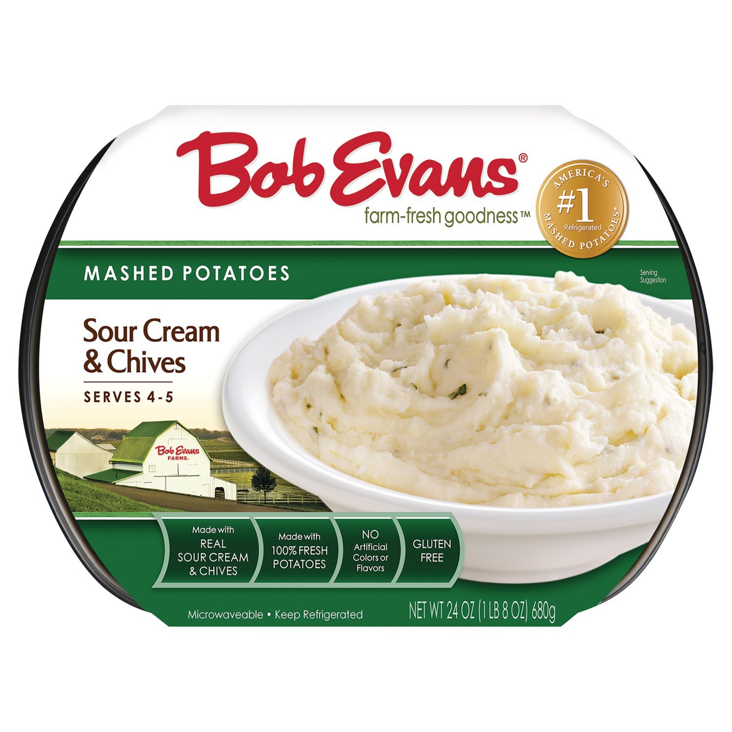 Bob Evans Sour Cream & Chives Mashed Potatoes, 24 oz Image 1 of 4