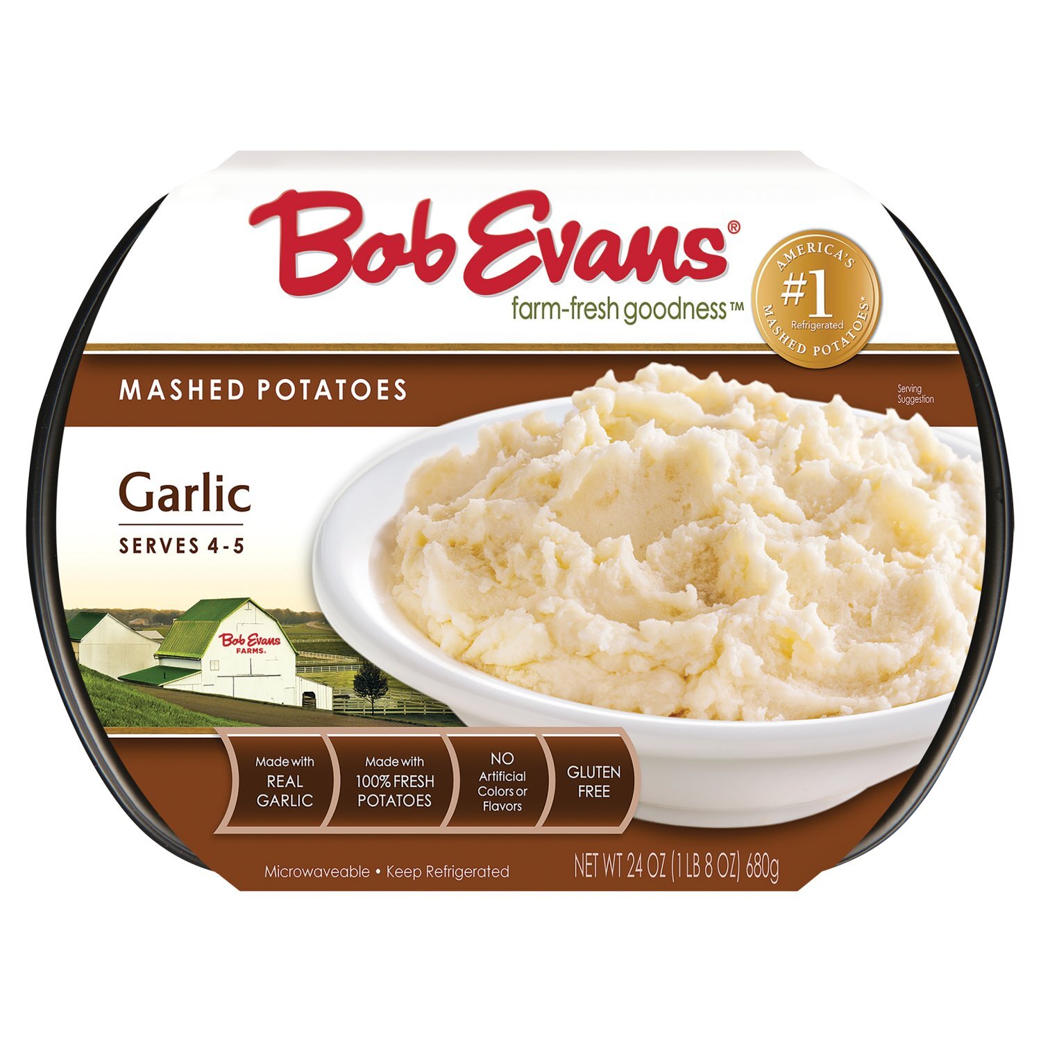 Bob Evans Garlic Mashed Potatoes, 24 oz Image 1 of 4