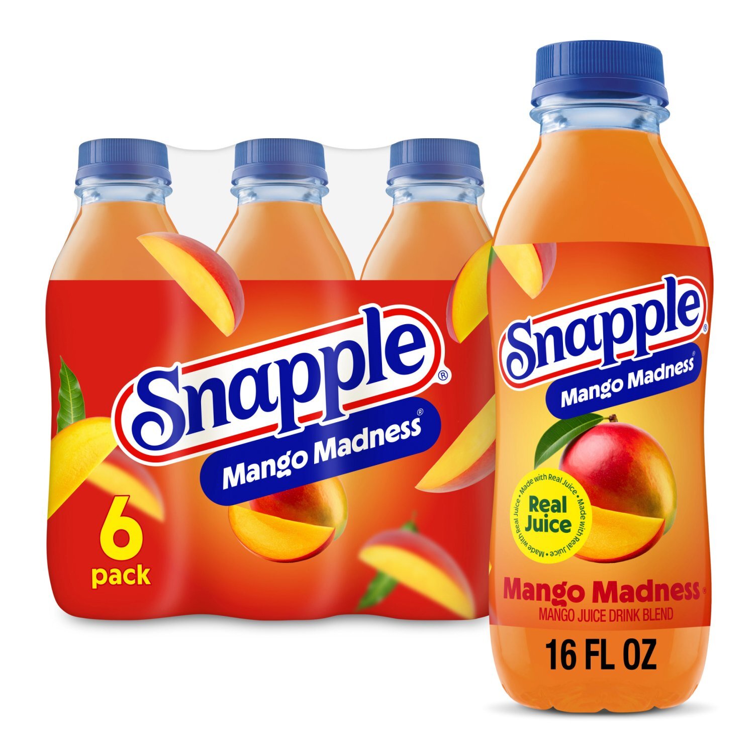 lldApple Snapple Mango Madness Juice Drink Blend, 16 fl oz, 6 count - The