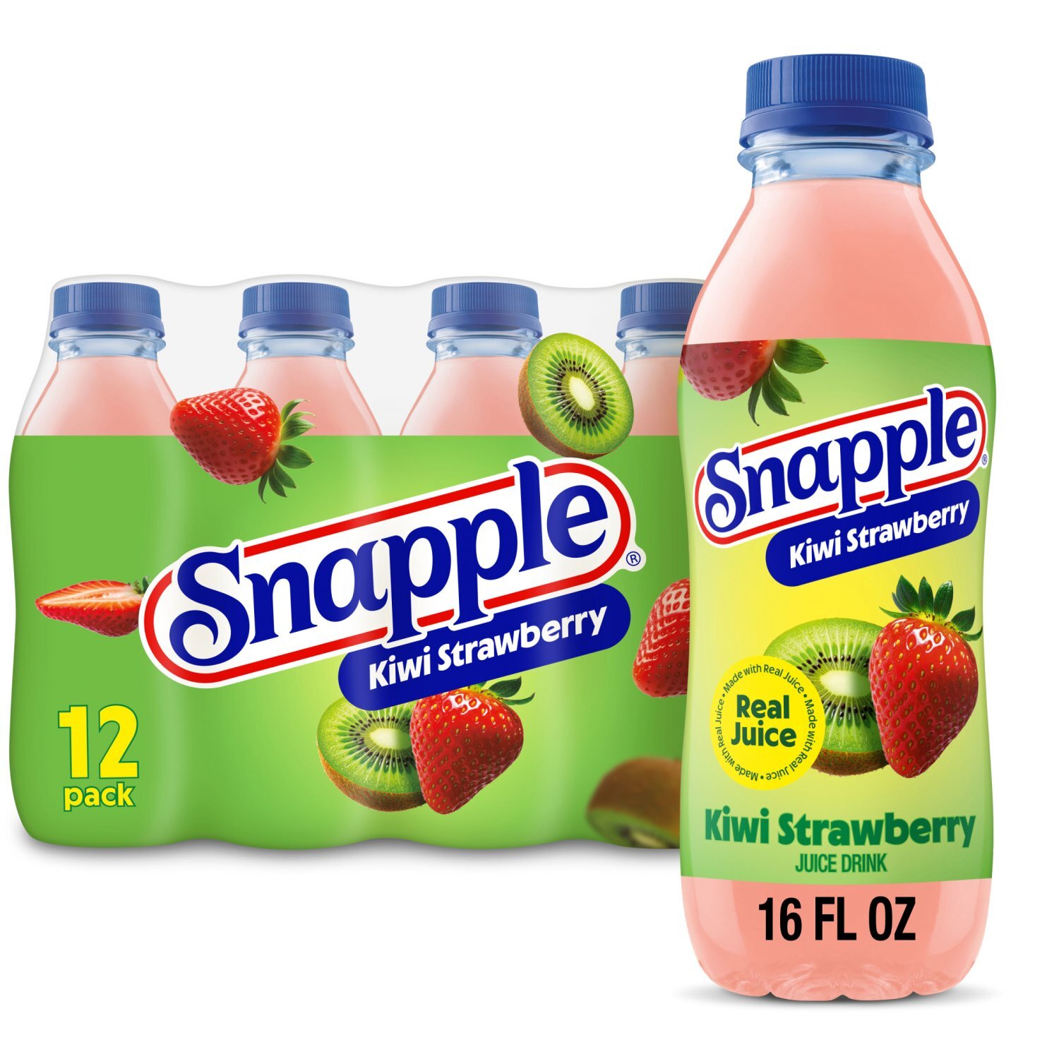 Snapple Kiwi Strawberry Juice Drink, 16 fl oz, 12 count - The