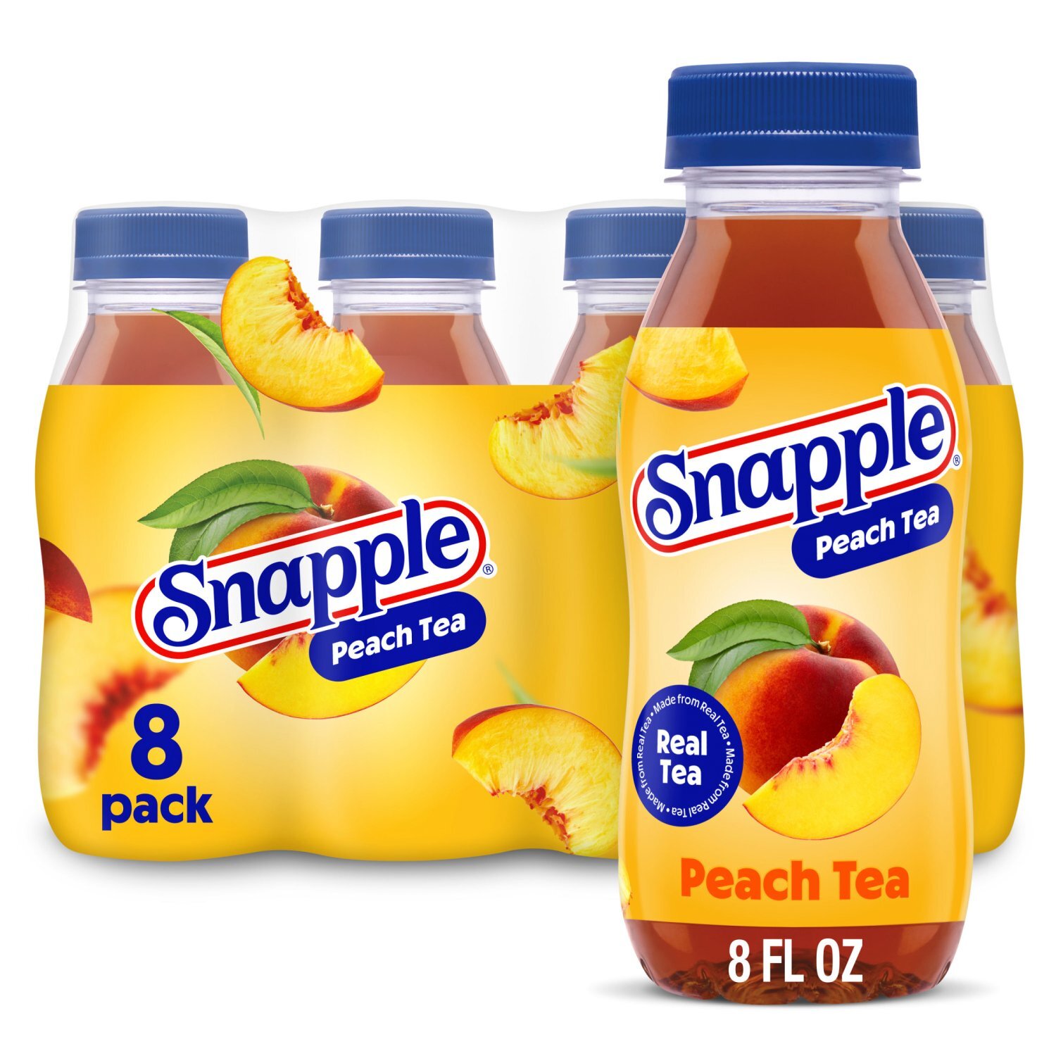 Snapple Mini Peach Tea, 8 fl oz, 8 count - The Fresh Grocer