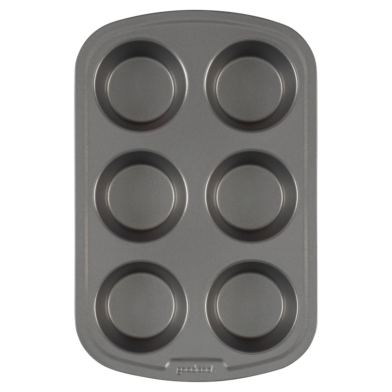 GoodCook Nonstick Steel Dishwasher Safe 6-Cup Muffin Pan, Gray Image 1 of 3
