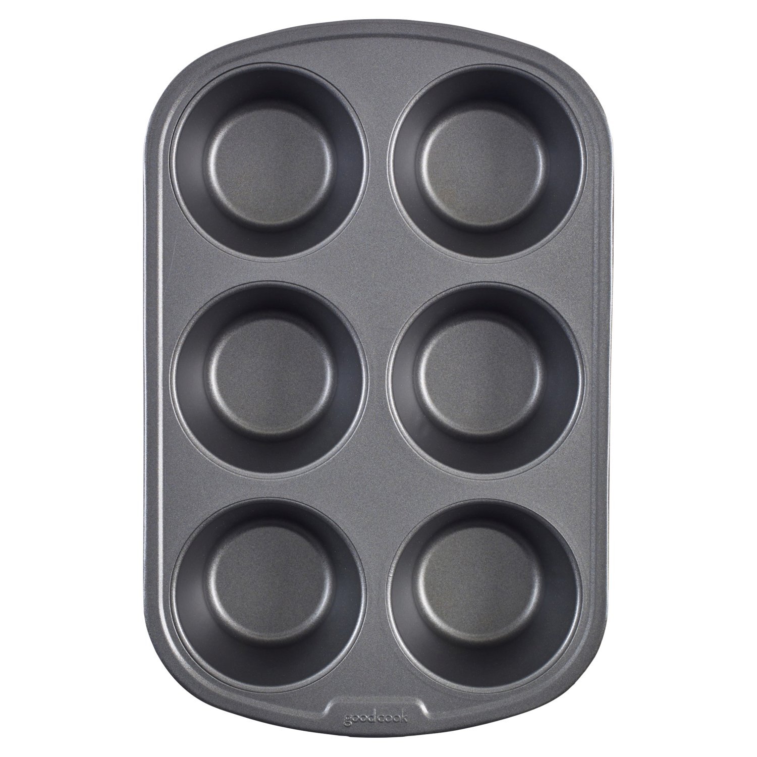 GoodCook Dishwasher Safe Nonstick Steel 6-Cup Jumbo Texas Muffin Pan, Gray Image 1 of 3