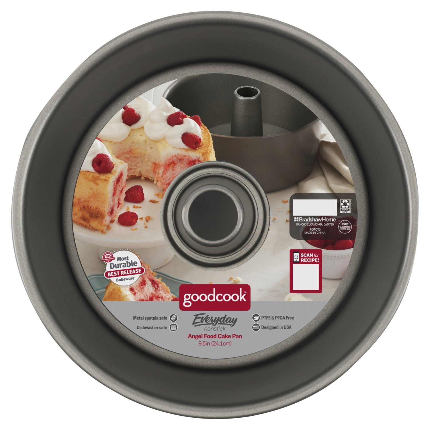 GoodCook Nonstick Steel Angel Food Cake  Pan, 9", Gray Image 1 of 3