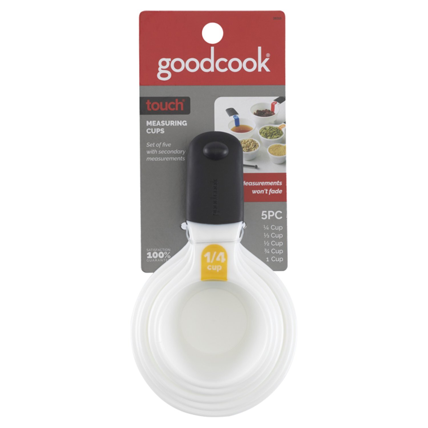 GoodCook Touch 5-Piece Measuring Cup Set, White/Multicolor Image 1 of 6