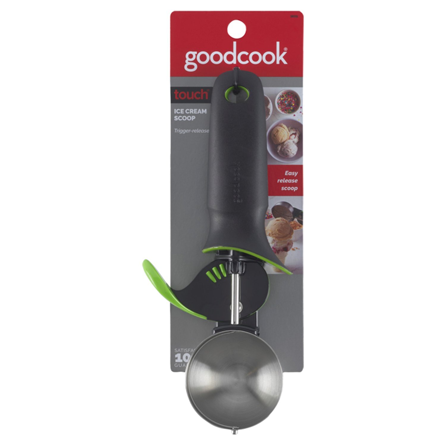 GoodCook Touch Ice Cream Scoop, Stainless Steel with Comfort Grip Handle Image 1 of 4