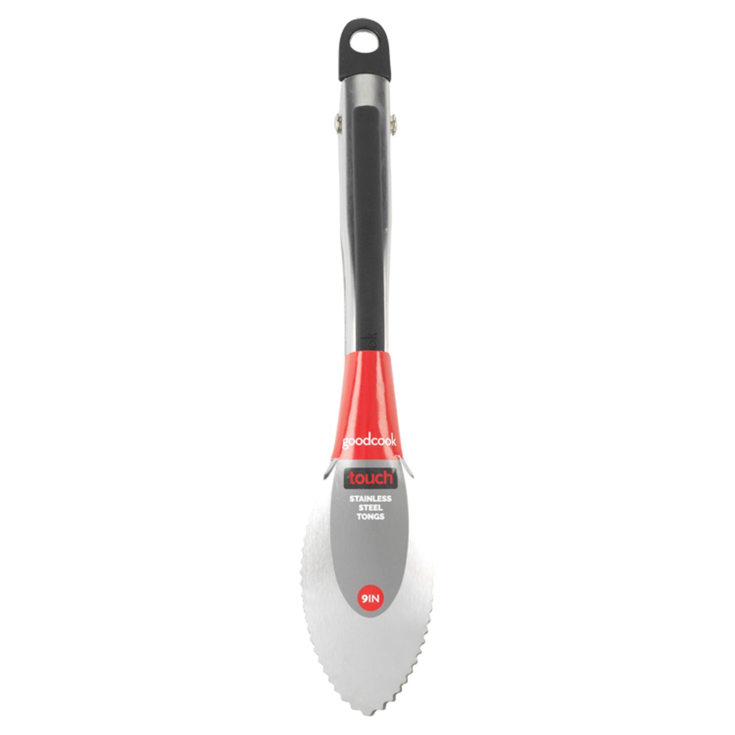 GoodCook Touch 9" Locking Tongs, Stainless Steel with Non-slip Grip Handle Image 1 of 4