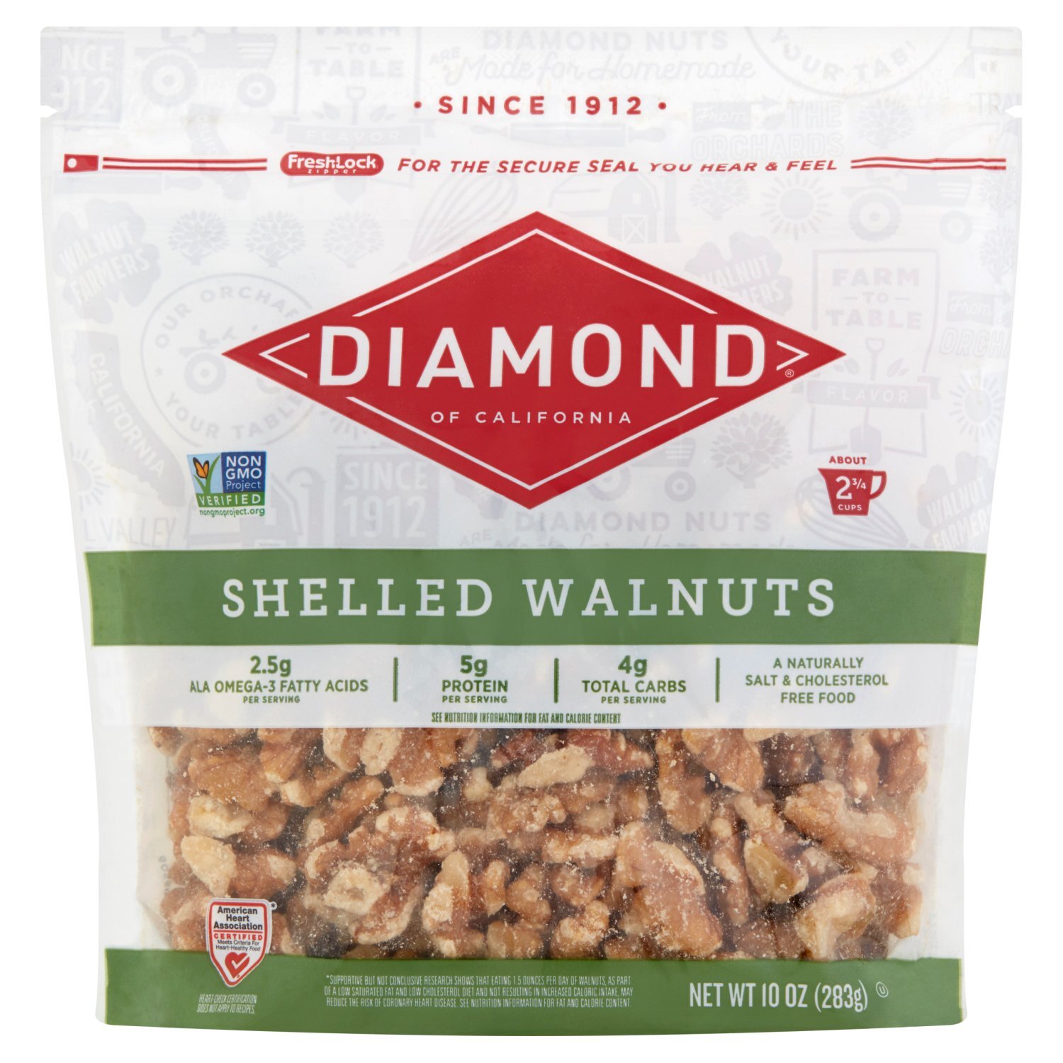 Diamond of California Shelled Walnuts, 10 oz Image 1 of 5