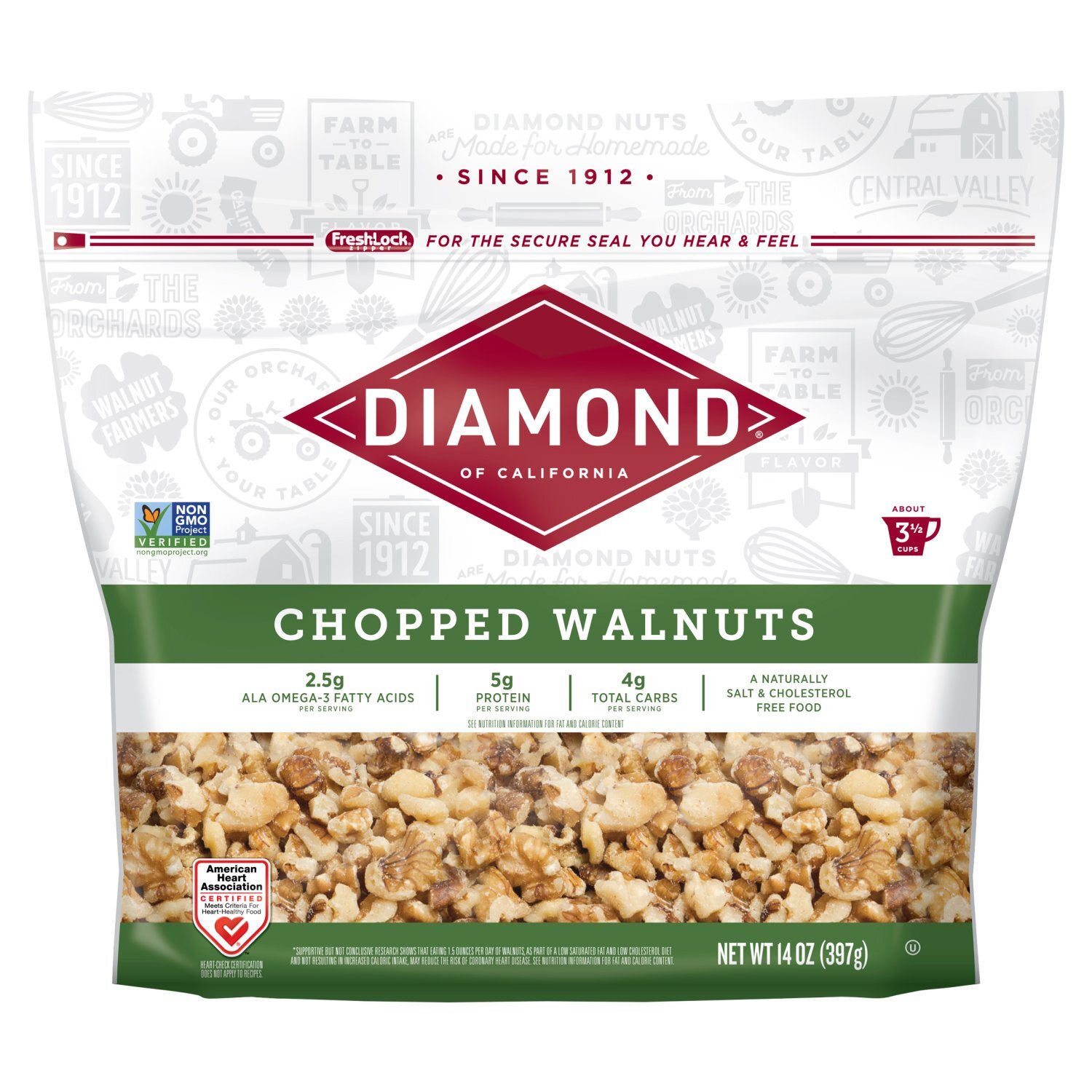 Diamond of California Chopped Walnuts, 14 oz Image 1 of 5