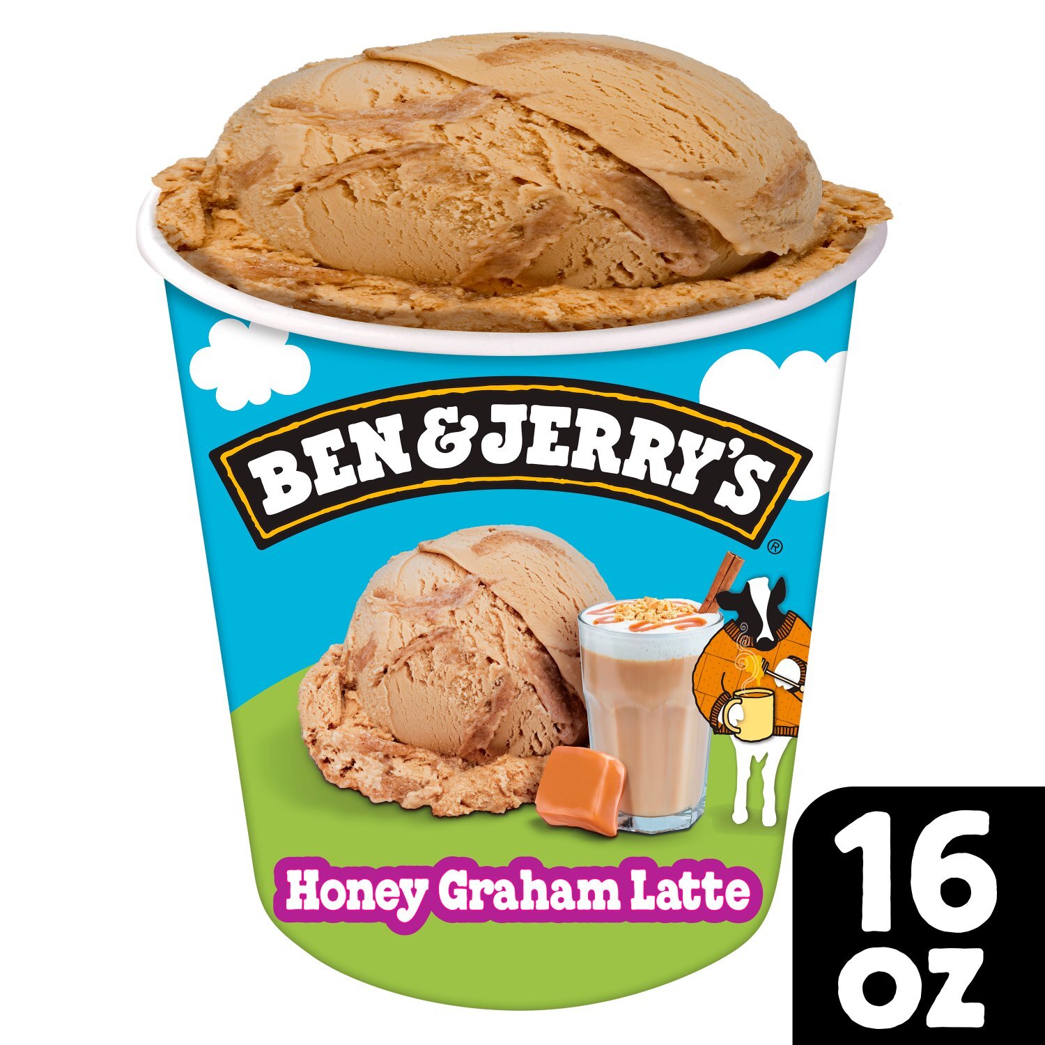 Ben & Jerry's Vermont's Finest Honey Graham Latte, one pint - The
