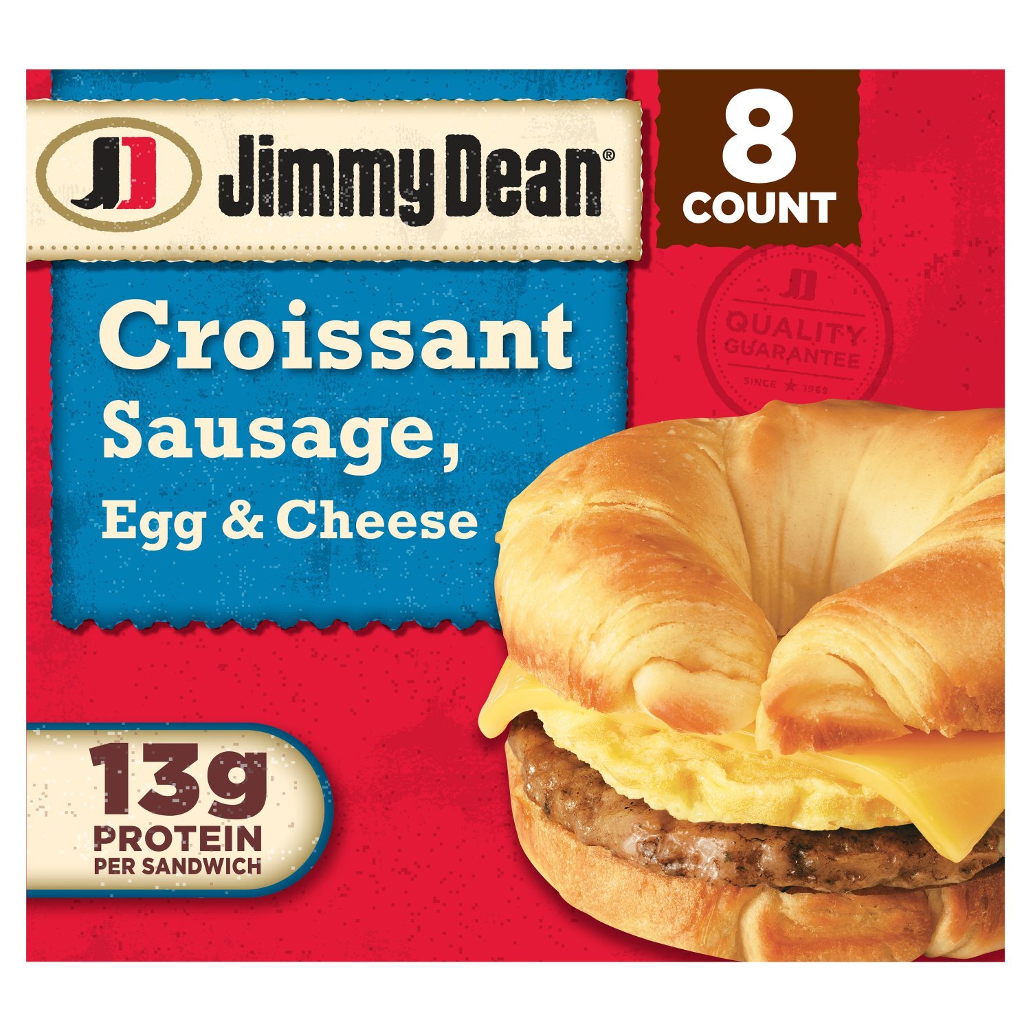 Jimmy Dean Sausage, Egg & Cheese Croissant Sandwiches, 8 count, 36 oz Image 1 of 15