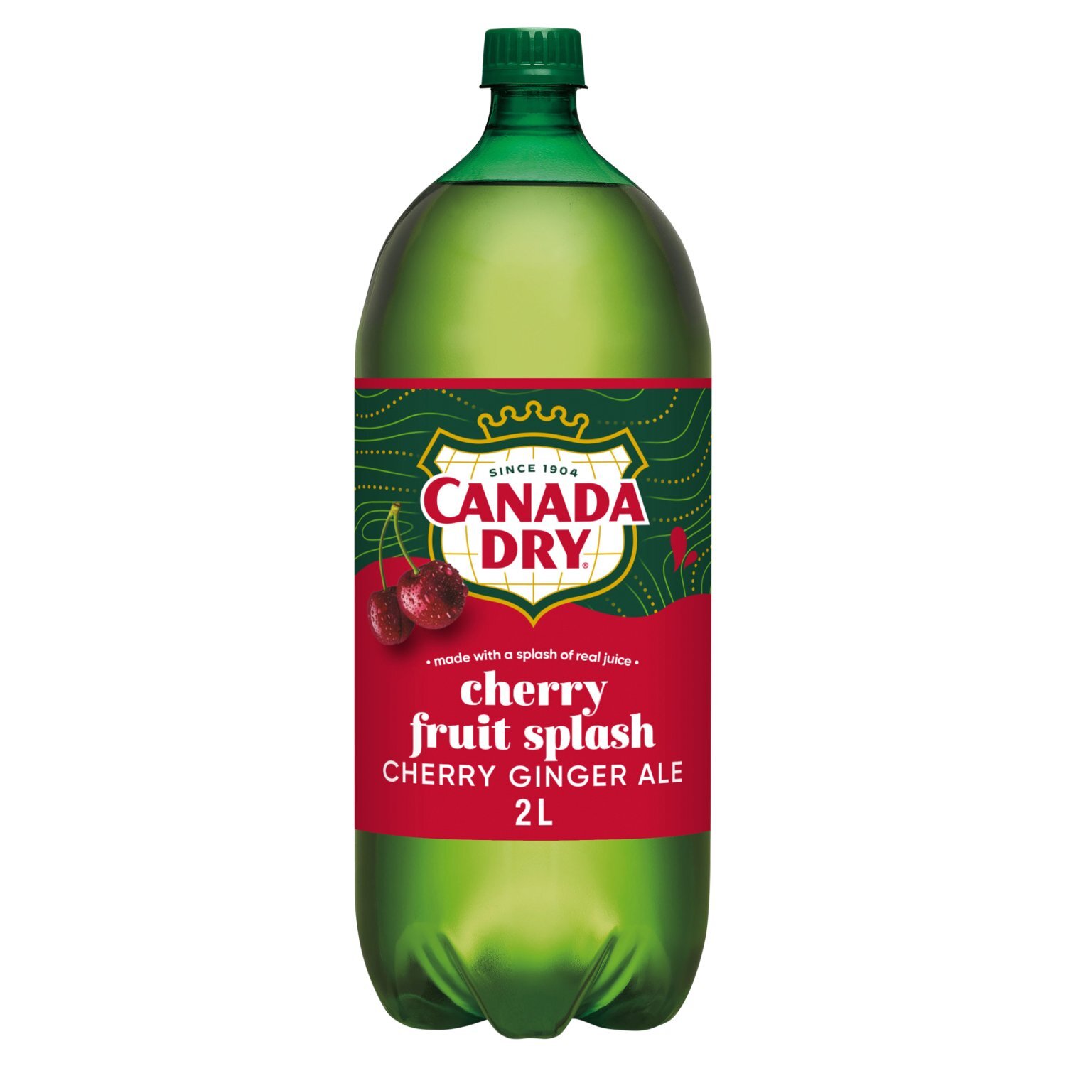 Canada Dry Fruit Splash Cherry Ginger Ale Soda, 2 liters - The