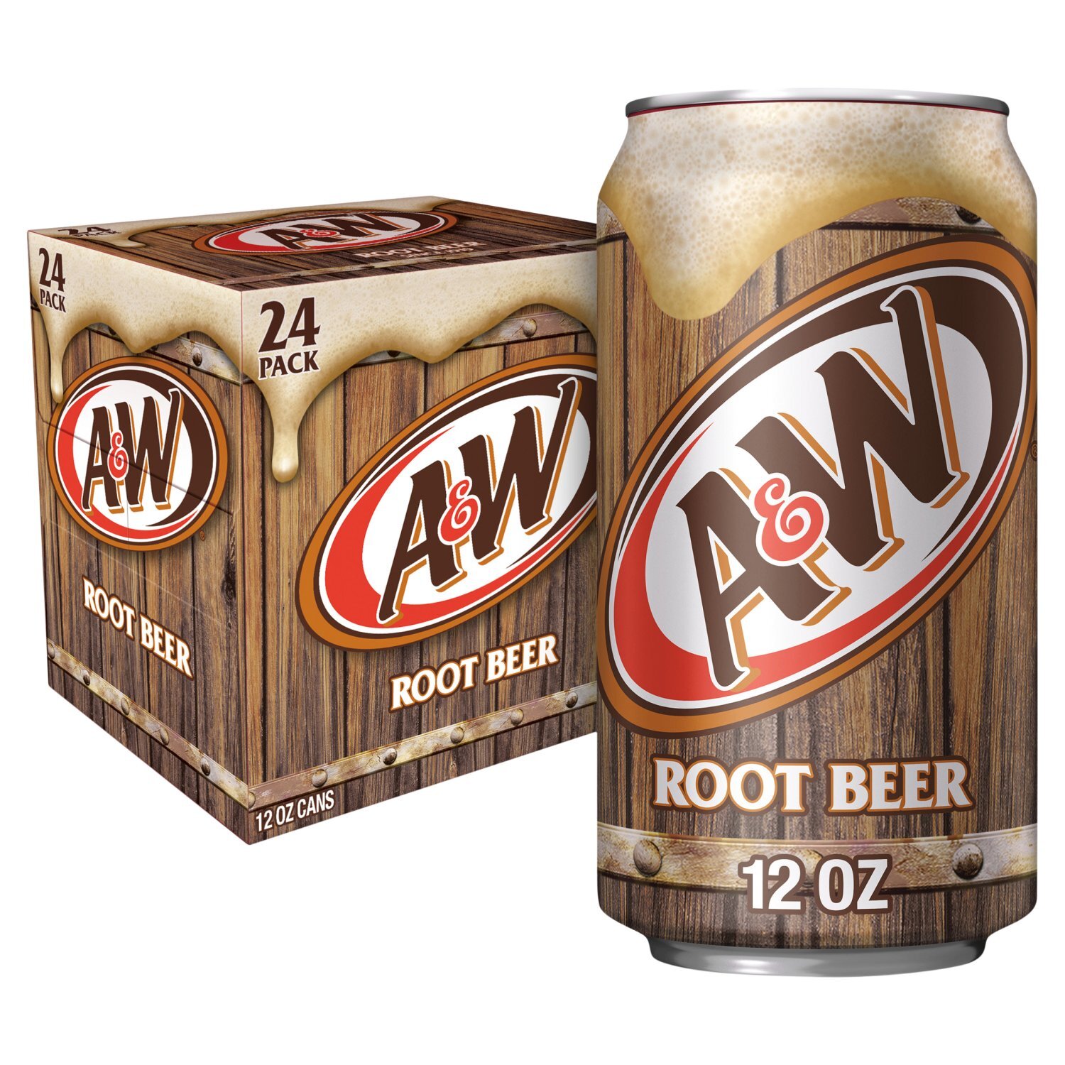 A&W Root Beer, 12 fl oz, 24 count Image 1 of 12