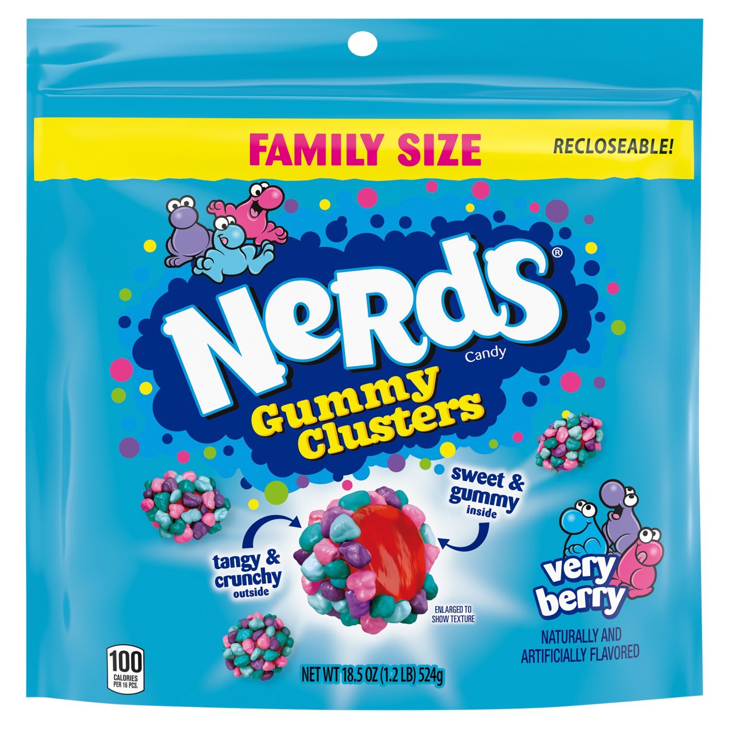 Nerds Gummy Clusters Very Berry Candy Family Size, 18.5 oz - The