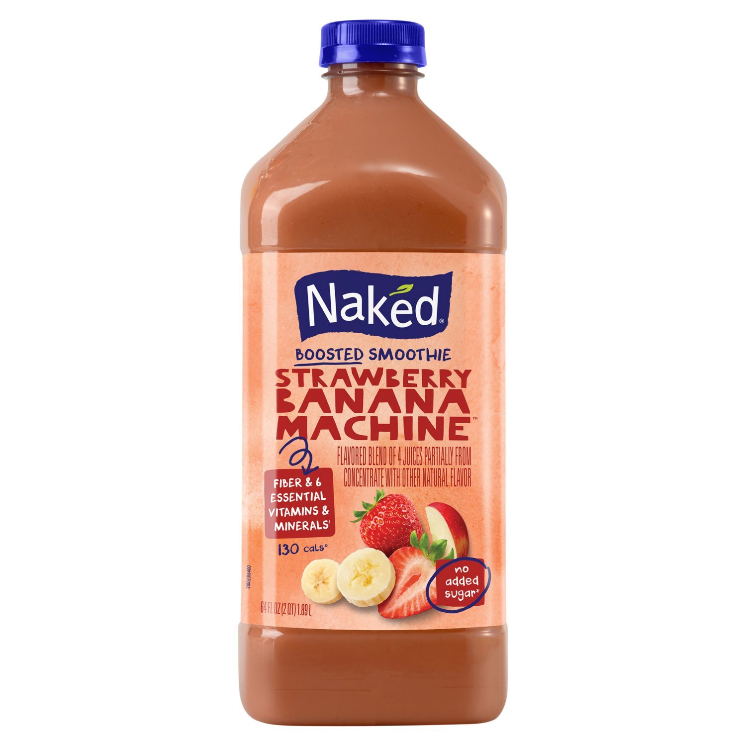 Naked Strawberry Banana Machine Boosted Smoothie, 64 fl oz - The