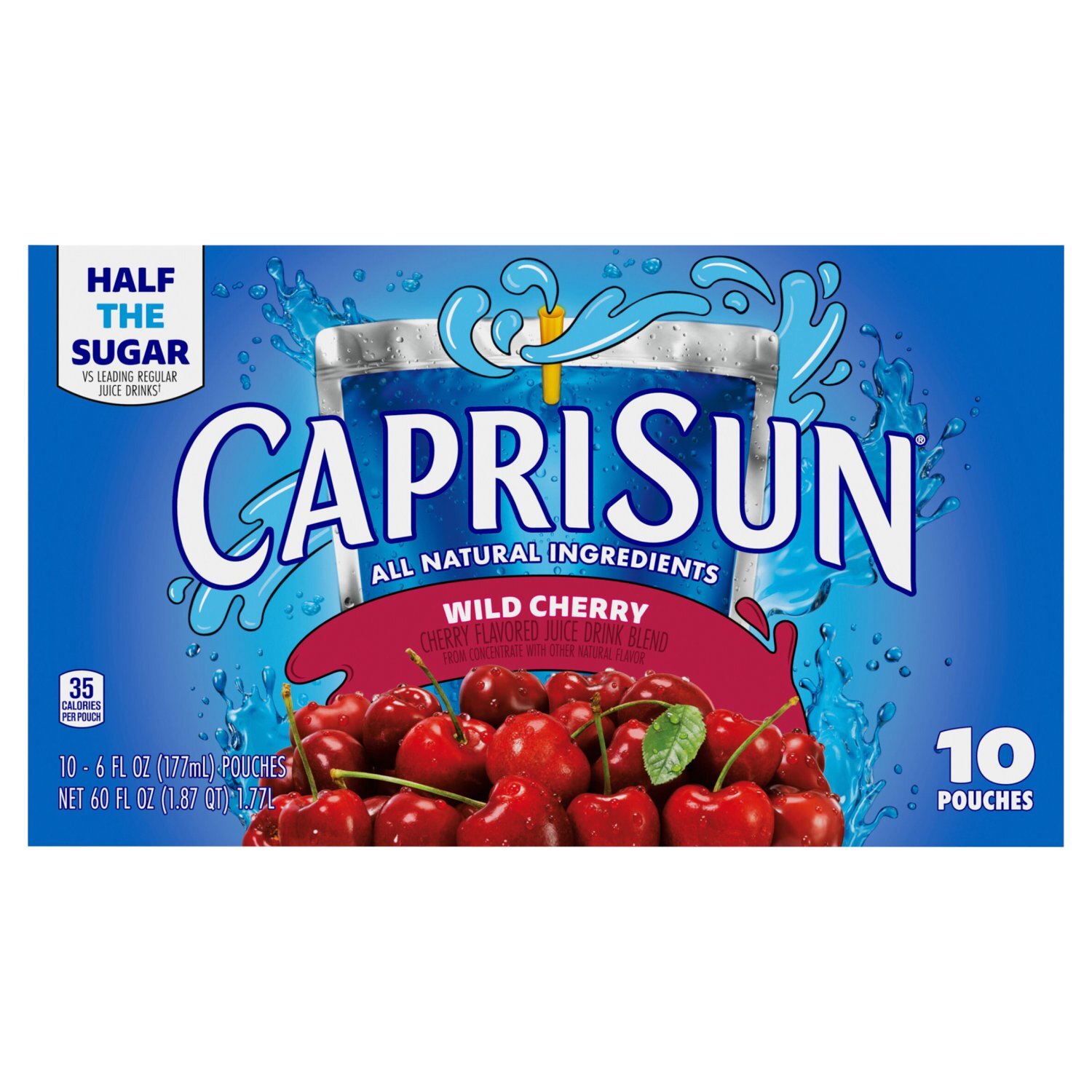 Capri Sun Wild Cherry Flavored Juice Drink Blend, 6 fl oz, 10