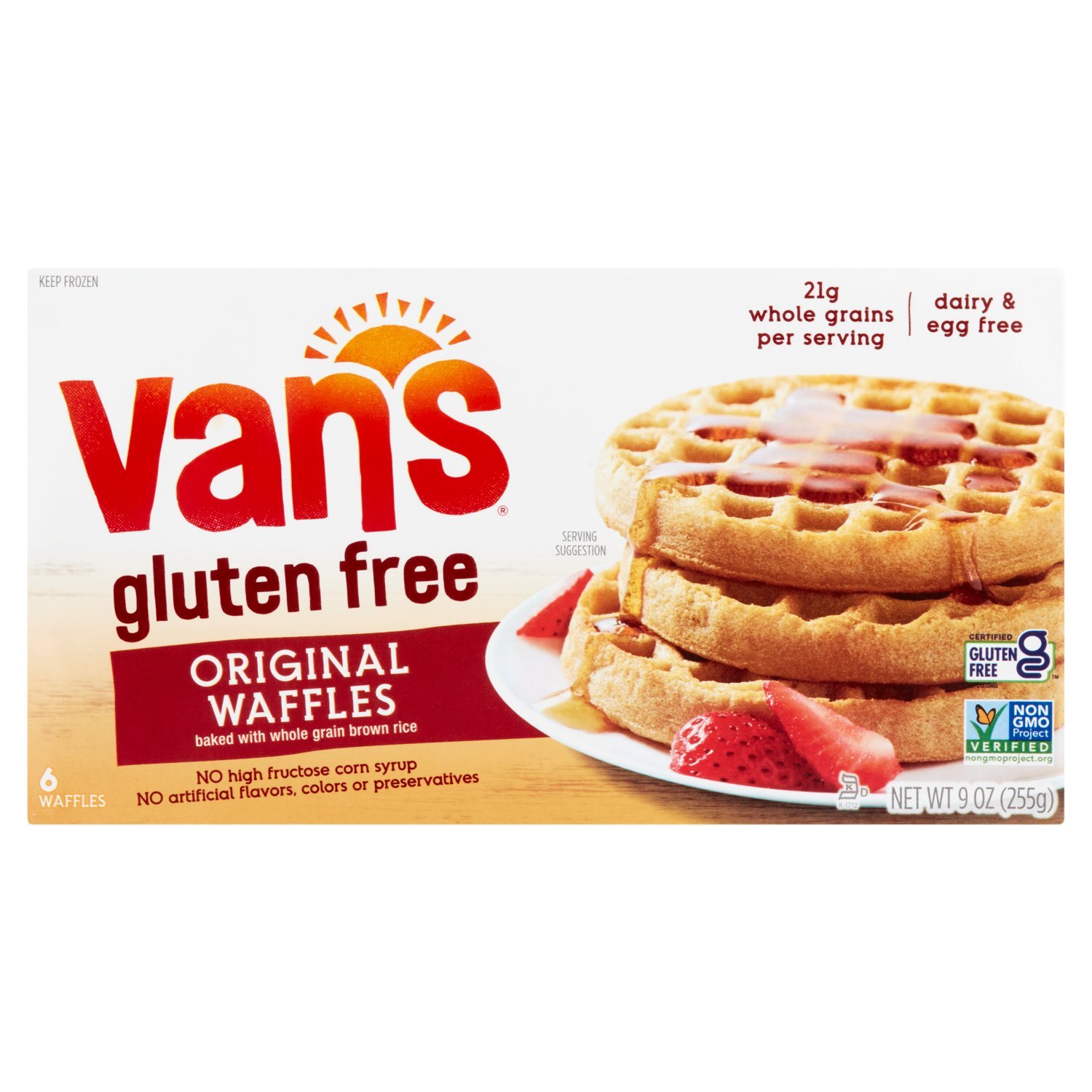Van's Gluten Free Original Waffles, 6 count, 9 oz Image 1 of 5