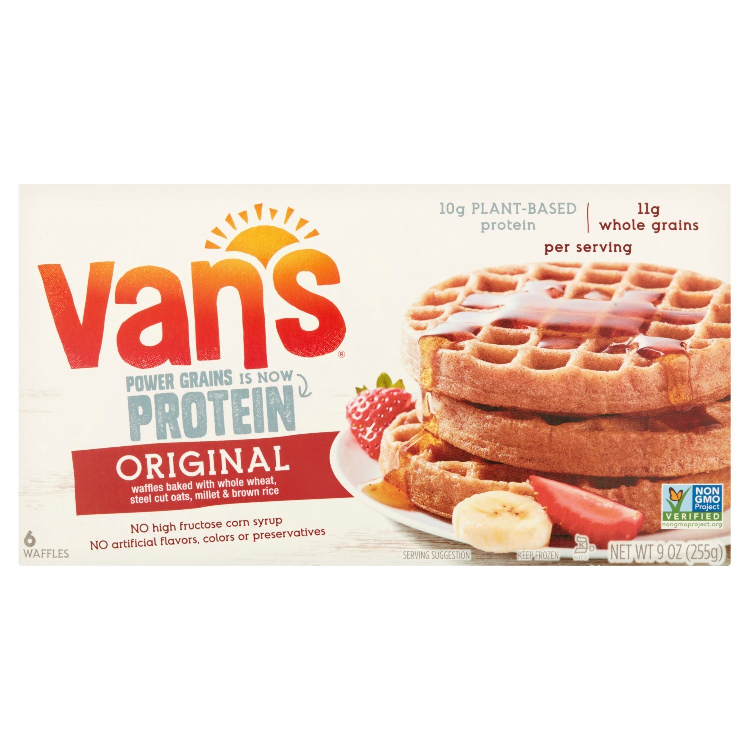 Van's Protein Original Waffles, 6 count, 9 oz Image 1 of 5