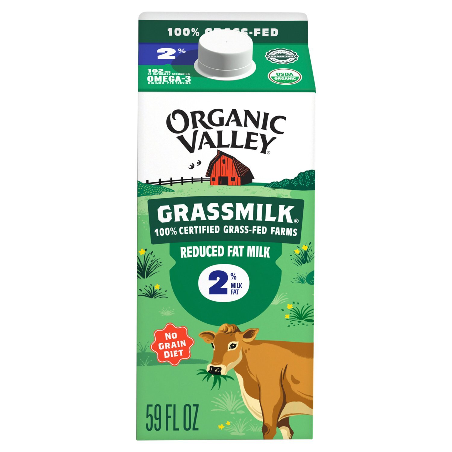 Organic Valley Grassmilk 2% Reduced Fat Milk, 59 fl oz Image 1 of 14