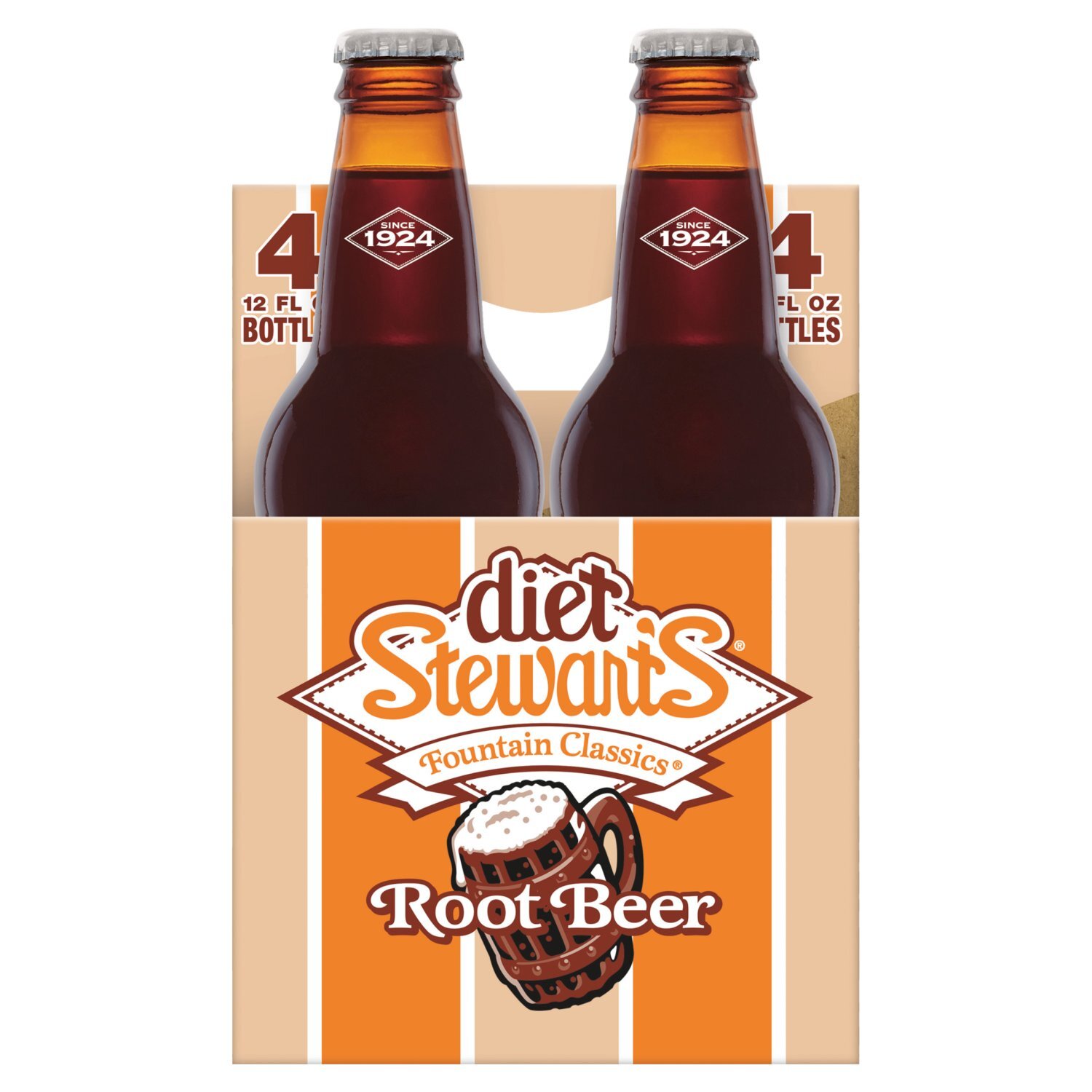 Stewart's Fountain Classics Diet Root Beer, 12 fl oz, 4 count Image 1 of 6